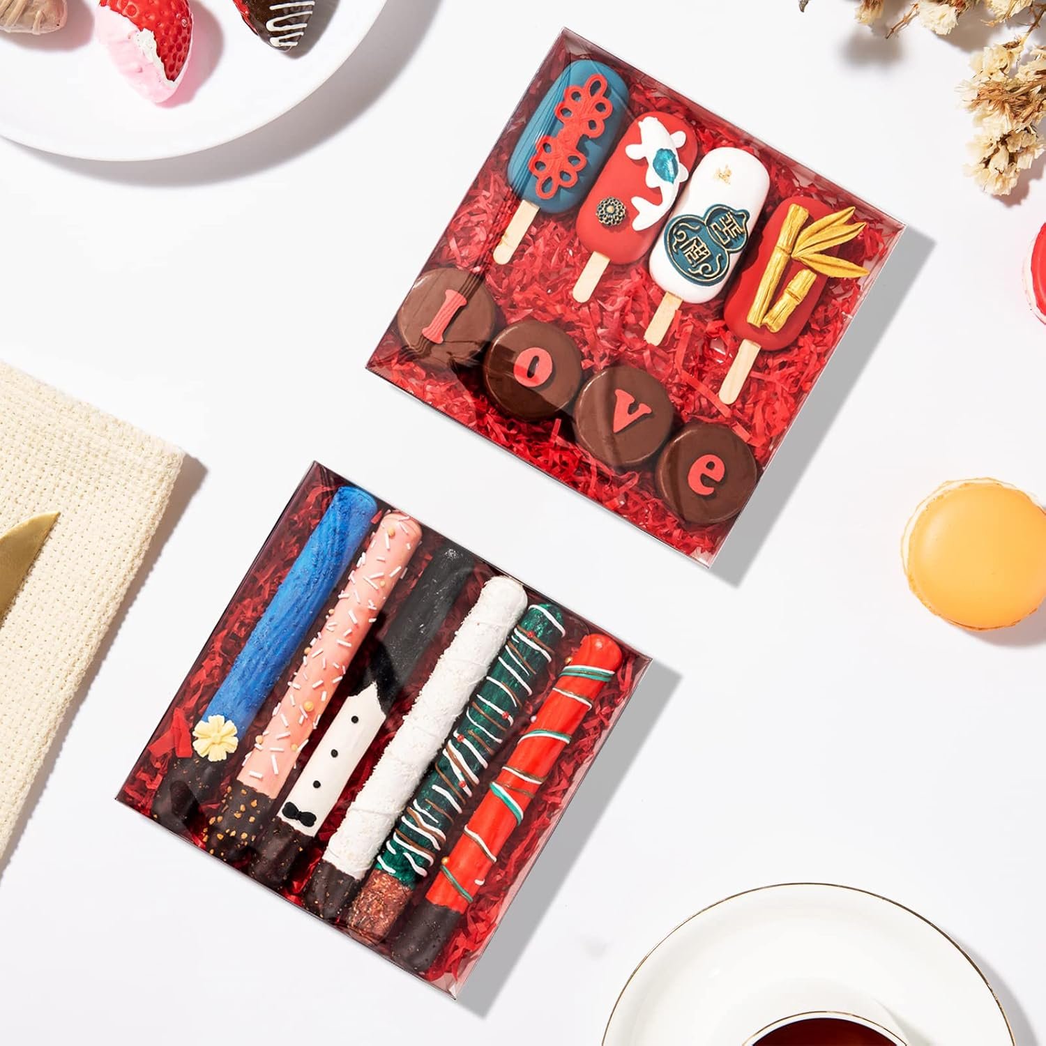 Großhandel 24-Pack Kuchen- und Keksboxen 8x8x1½ Zoll mit klarem Sichtfenster, ideal für Macarons, Schokoladenüberzogene Brezelstangen, individuelle Logo-Optionen, vom Hersteller bezogen. Großhandel 24-Pack Kuchen- und Keksboxen 8x8x1½ Zoll mit klarem Sichtfenster, ideal für Macarons, Schokoladenüberzogene Brezelstangen, individuelle Logo-Optionen, vom Hersteller bezogen.