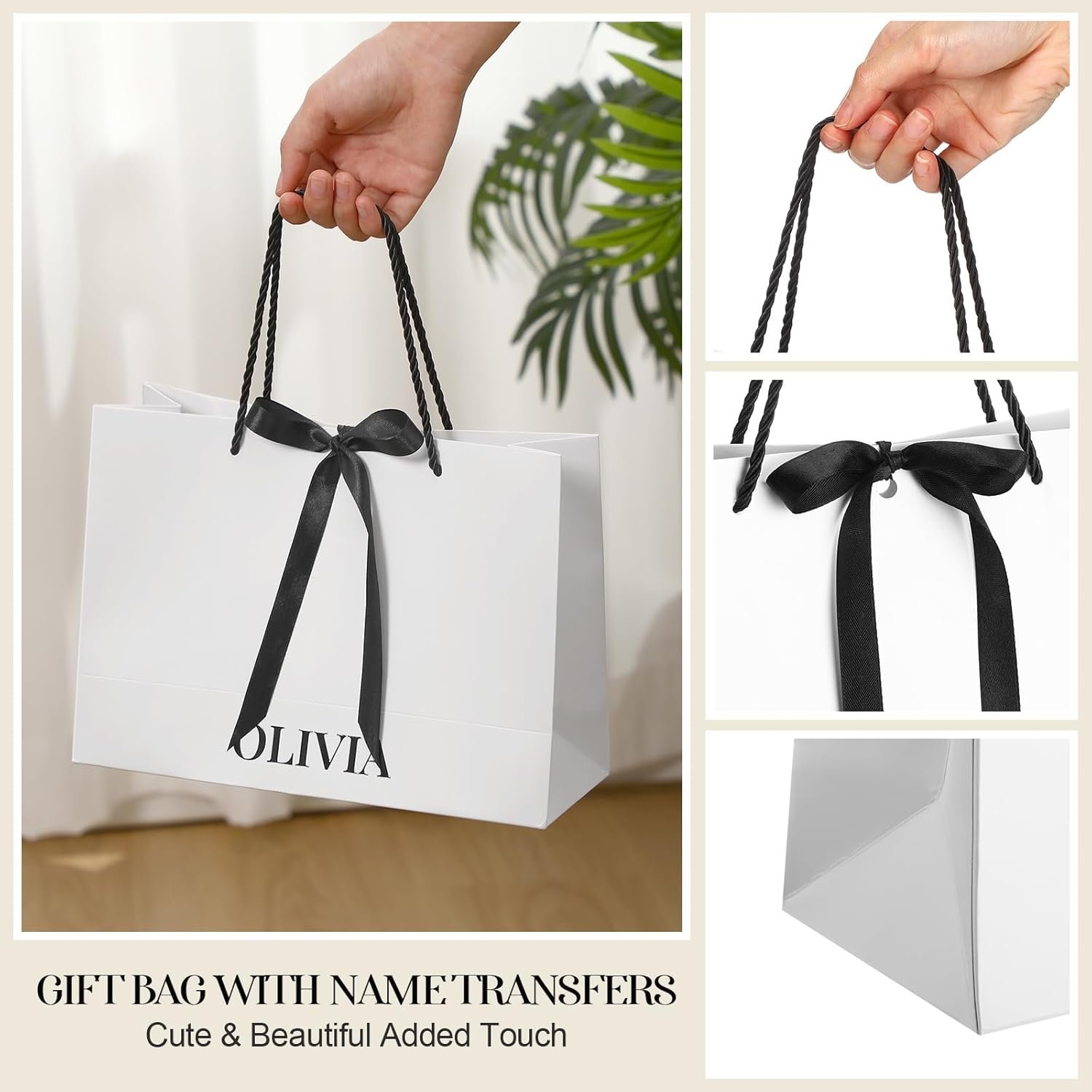 Großhandel Set aus 8 personalisierten Papiertüten für Brautjungfern mit Schleifen Name Aufkleber 11x8 Zoll, hergestellt von einem zuverlässigen Hersteller, ideale Hochzeitsgeschenke für Hochzeit, Brautdusche, Verlobung und Geburtstagsfeiern.