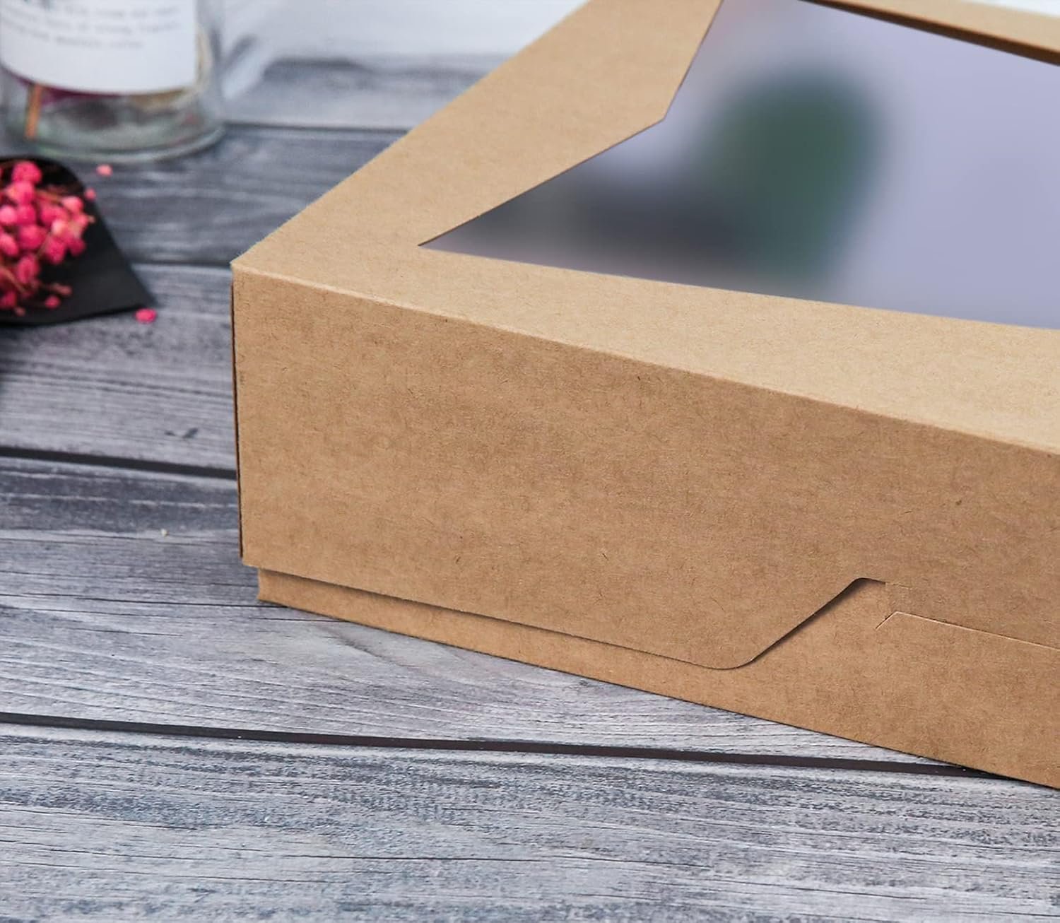 Großhandel 15er Pack braune Konditorei-Backbox, 16x11x2.75 Zoll, mit Fenster, für große Donuts, Muffins, Kekse, Auto-Pop-up Papierbox aus Naturkarton, hält 12 Donuts, Hersteller, Eigenmarke. Großhandel 15er Pack braune Konditorei-Backbox, 16x11x2.75 Zoll, mit Fenster, für große Donuts, Muffins, Kekse, Auto-Pop-up Papierbox aus Naturkarton, hält 12 Donuts, Hersteller, Eigenmarke.