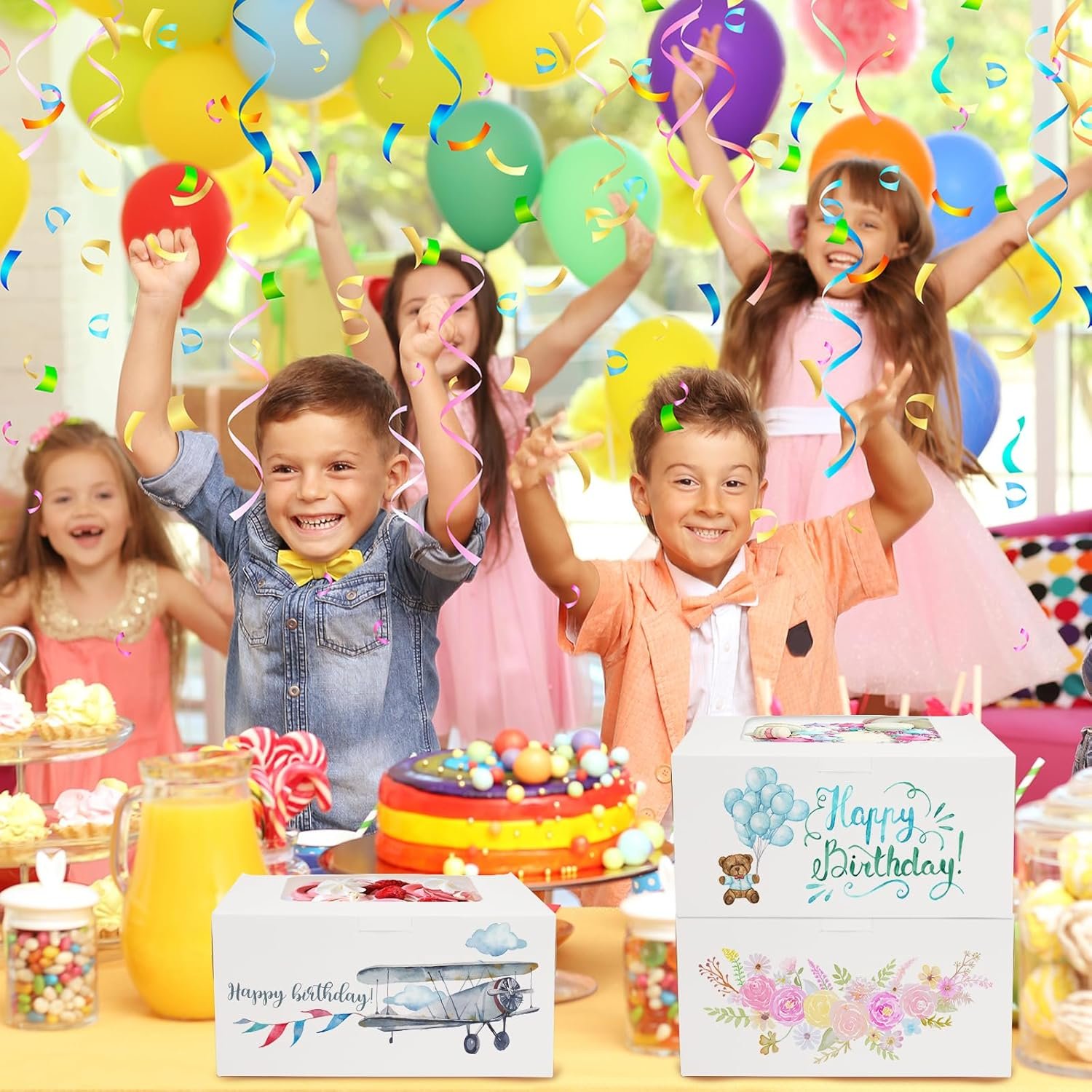 Großhandel 32 Stück Kuchenboxen, 10x10x5 Zoll Tortenbehälter mit Fenster, individuelle Logo Bakery-Boxen für Valentinstag, Muttertag, Kekse, Cupcakes, Pies, OEM Großhandel 32 Stück Kuchenboxen, 10x10x5 Zoll Tortenbehälter mit Fenster, individuelle Logo Bakery-Boxen für Valentinstag, Muttertag, Kekse, Cupcakes, Pies, OEM