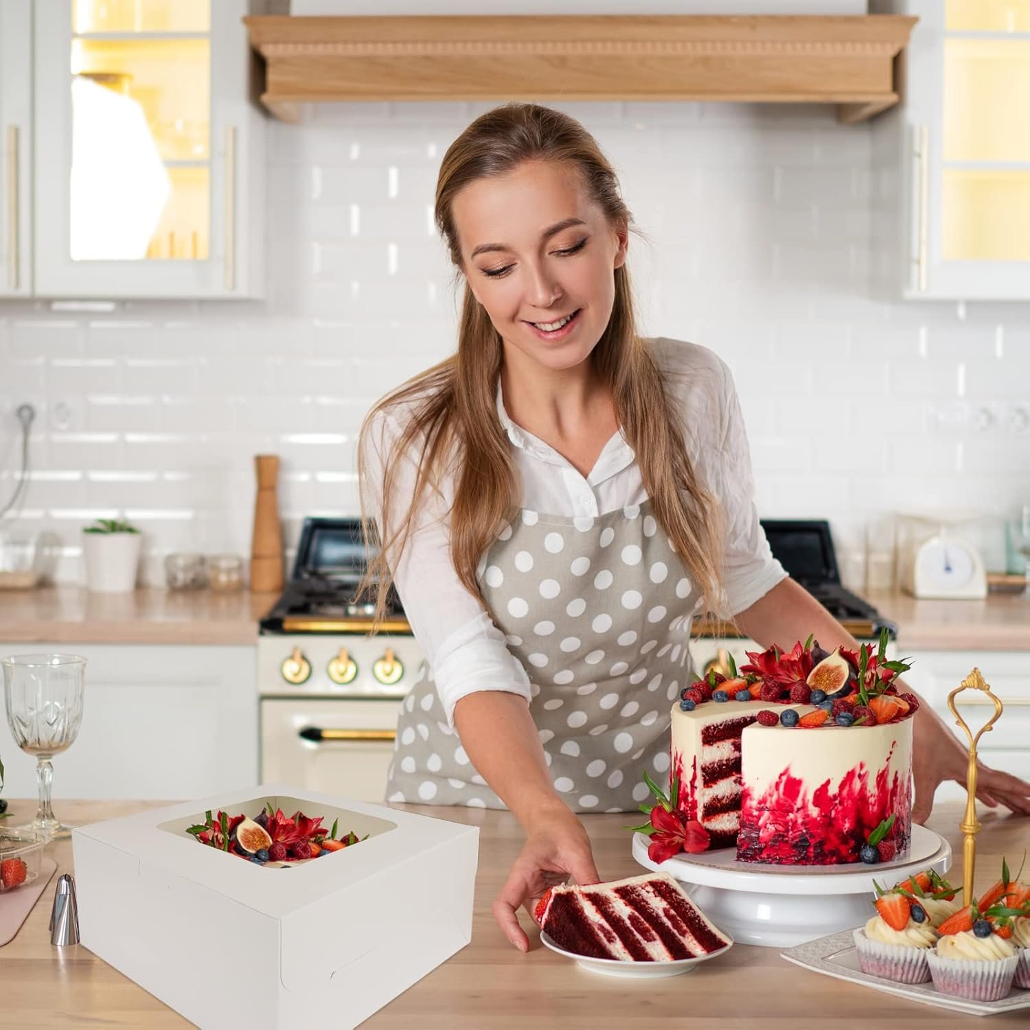 Großhandel 32 Stück Kuchenboxen, 10x10x5 Zoll Tortenbehälter mit Fenster, individuelle Logo Bakery-Boxen für Valentinstag, Muttertag, Kekse, Cupcakes, Pies, OEM Großhandel 32 Stück Kuchenboxen, 10x10x5 Zoll Tortenbehälter mit Fenster, individuelle Logo Bakery-Boxen für Valentinstag, Muttertag, Kekse, Cupcakes, Pies, OEM