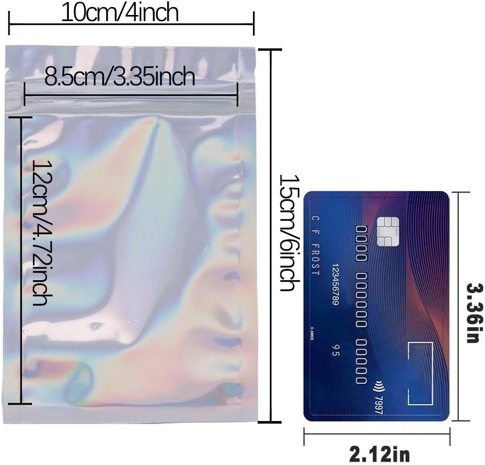 Großhandel 100 Stück Mylar holographische wiederverschließbare Beutel 4 x 6