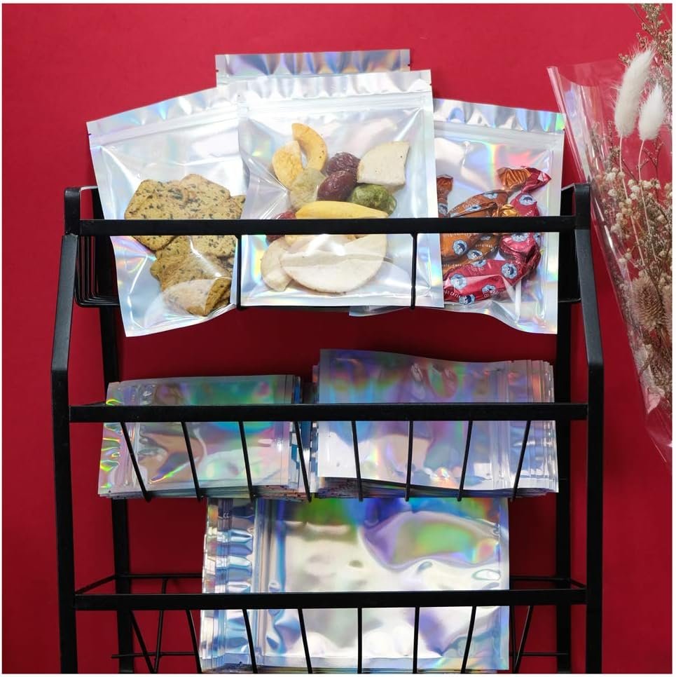 Großhandel 100 Stück Mylar holographische wiederverschließbare Beutel 4 x 6