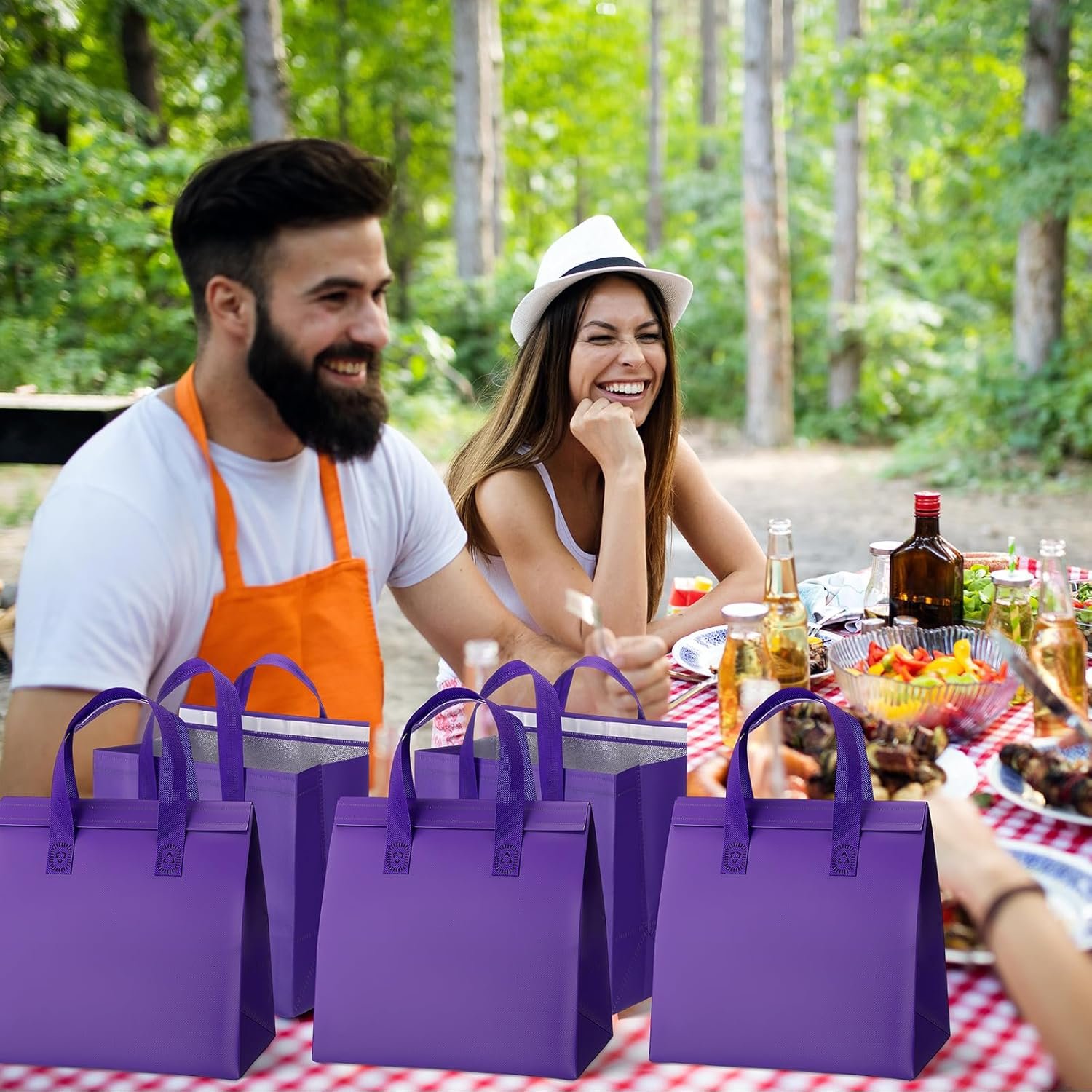 Großhandel 50 Stück isolierte Take Away Taschen in Bulk für Wärmeisolation von Lebensmitteln, geeignet für Kaffee, Milch, Tee, heiße und kalte frische Lebensmittel sowie Meeresfrüchte, 9,45x9,45x5,91 Zoll, lila, individuell bedruckbar mit eigenem Logo vom Hersteller. Großhandel 50 Stück isolierte Take Away Taschen in Bulk für Wärmeisolation von Lebensmitteln, geeignet für Kaffee, Milch, Tee, heiße und kalte frische Lebensmittel sowie Meeresfrüchte, 9,45x9,45x5,91 Zoll, lila, individuell bedruckbar mit eigenem Logo vom Hersteller.