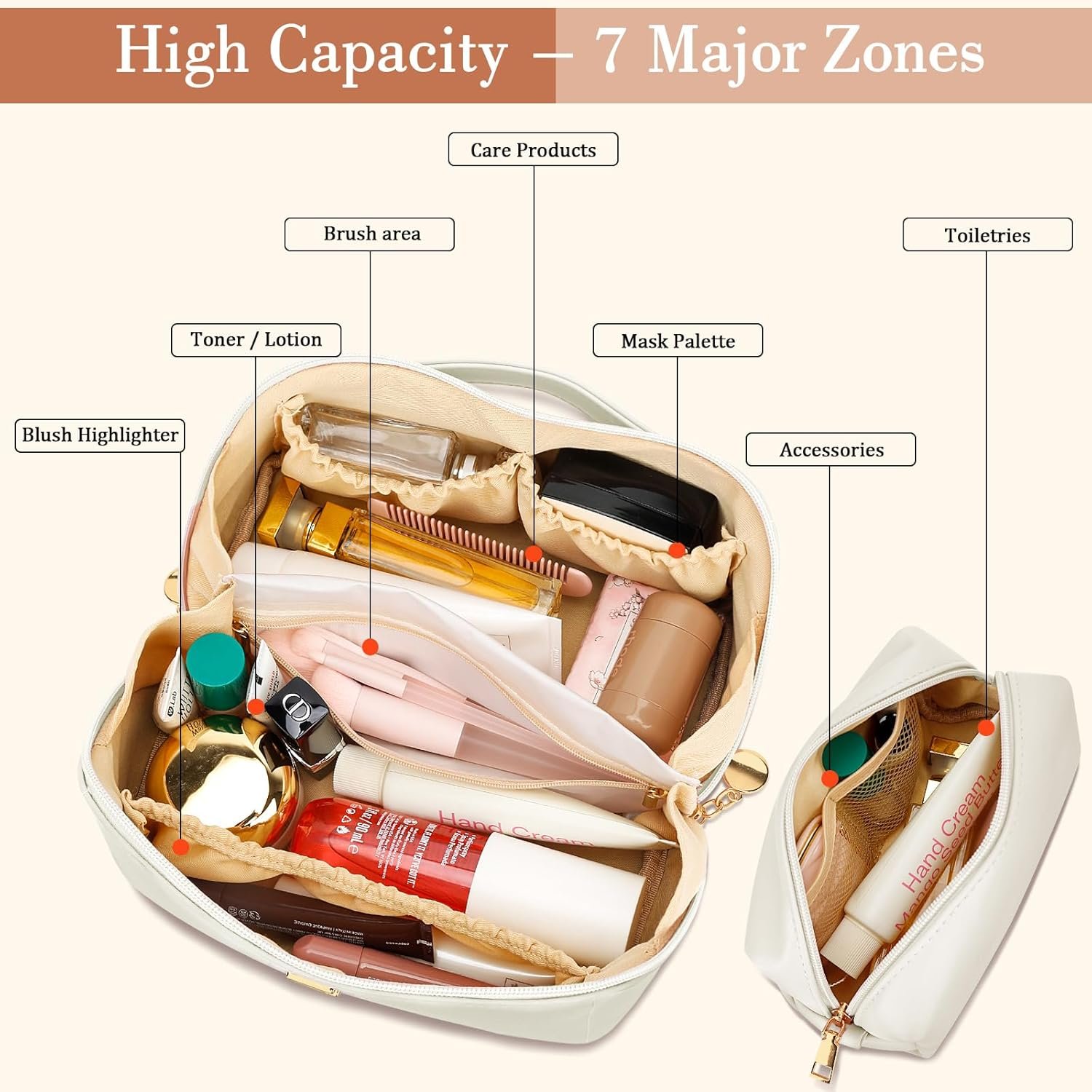 Großhandel Kosmetiktaschen Set für Frauen und Mädchen, offener, faltbarer Reise-Make-up-Organizer mit klarem Divider und Griff (Beige, A), individuelles Logo, Hersteller für bulk-Bestellungen Großhandel Kosmetiktaschen Set für Frauen und Mädchen, offener, faltbarer Reise-Make-up-Organizer mit klarem Divider und Griff (Beige, A), individuelles Logo, Hersteller für bulk-Bestellungen