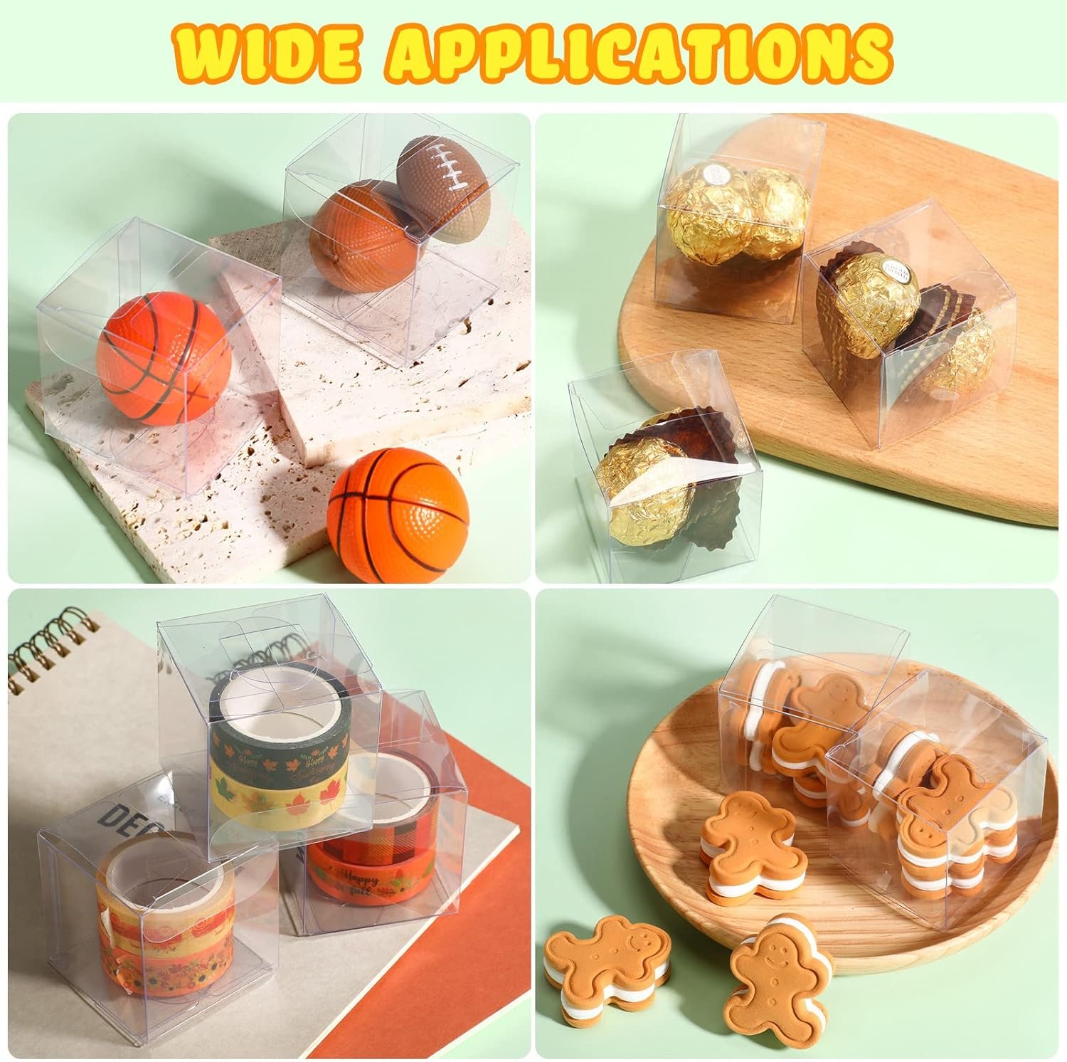 Großhandel 200 Stück 2 x 2 x 2 Zoll klare Favoritenboxen als transparente Süßigkeitengeschenkbox, OEM für Verpackungsbehälter, Hersteller für Macaron Geburtstagsfeiern und Hochzeiten.