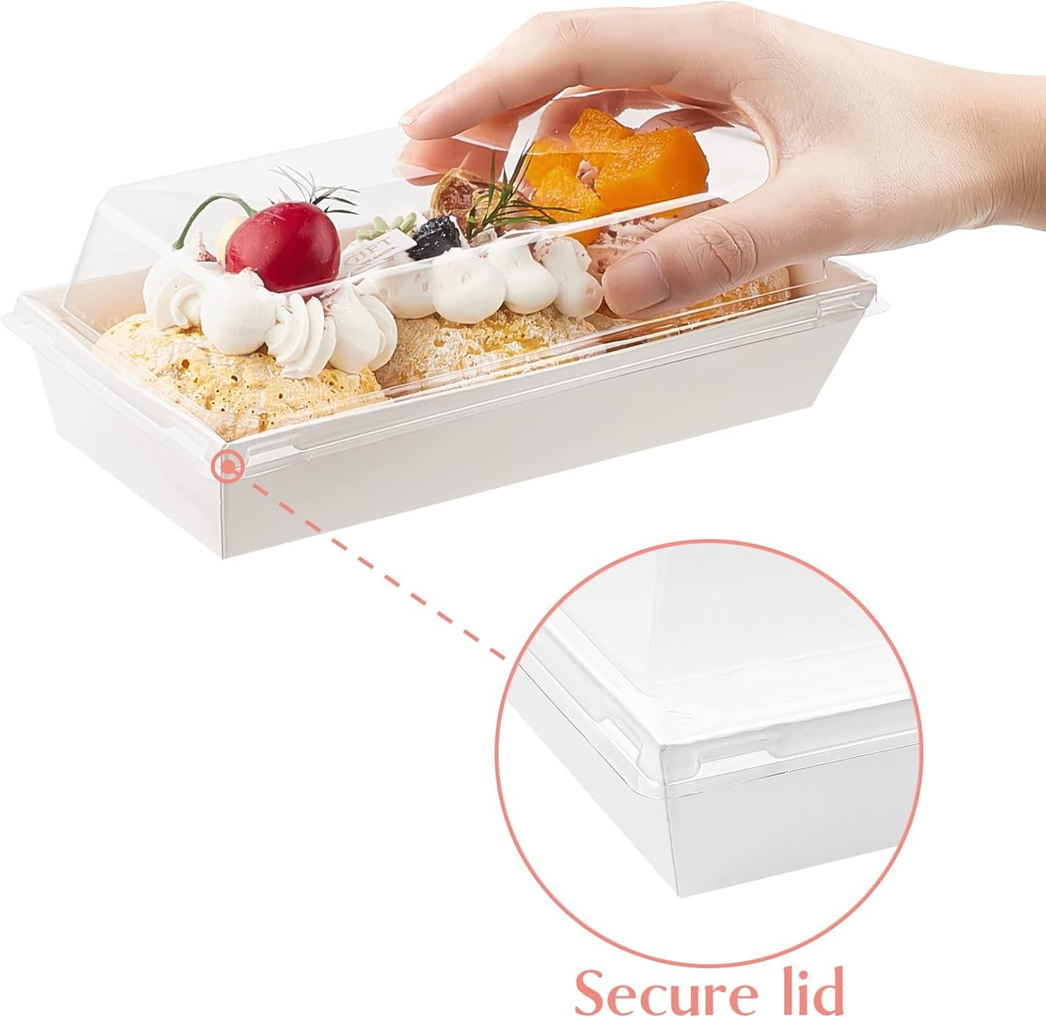 Großhandel 50 Pack Weißer Backboxen für Kekse, individuelle Logo Option, kleine Treat-Boxen für Pastries, Sandwiches, Cupcakes und Erdbeeren, Dessert To Go Behälter.