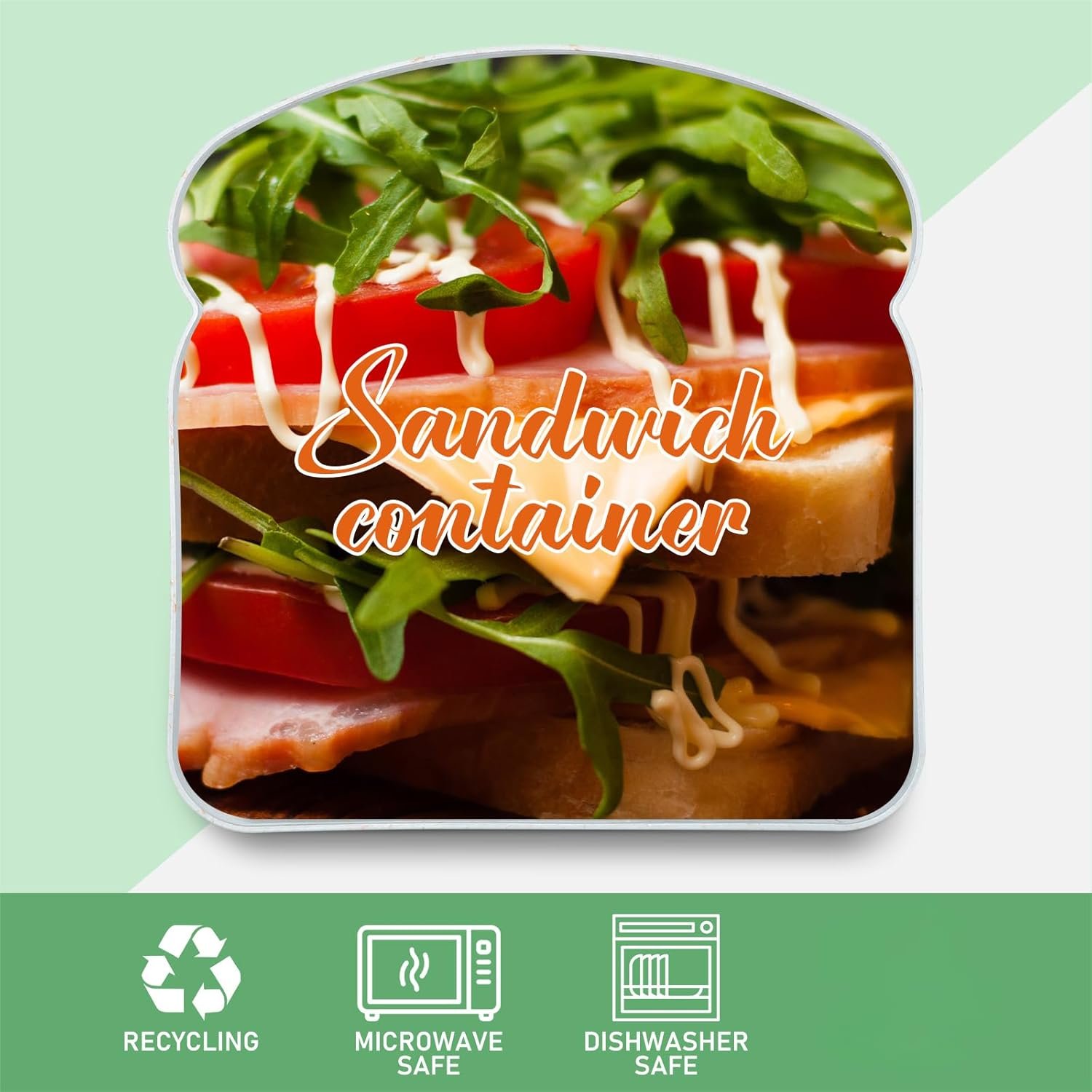 Großhandel Sandwich Box aus Kunststoff, 14 oz Toastform, Hersteller für individuelle Logos, lebensmittelsicher und spülmaschinenfest, 4 Stück Sandwichbehälter.