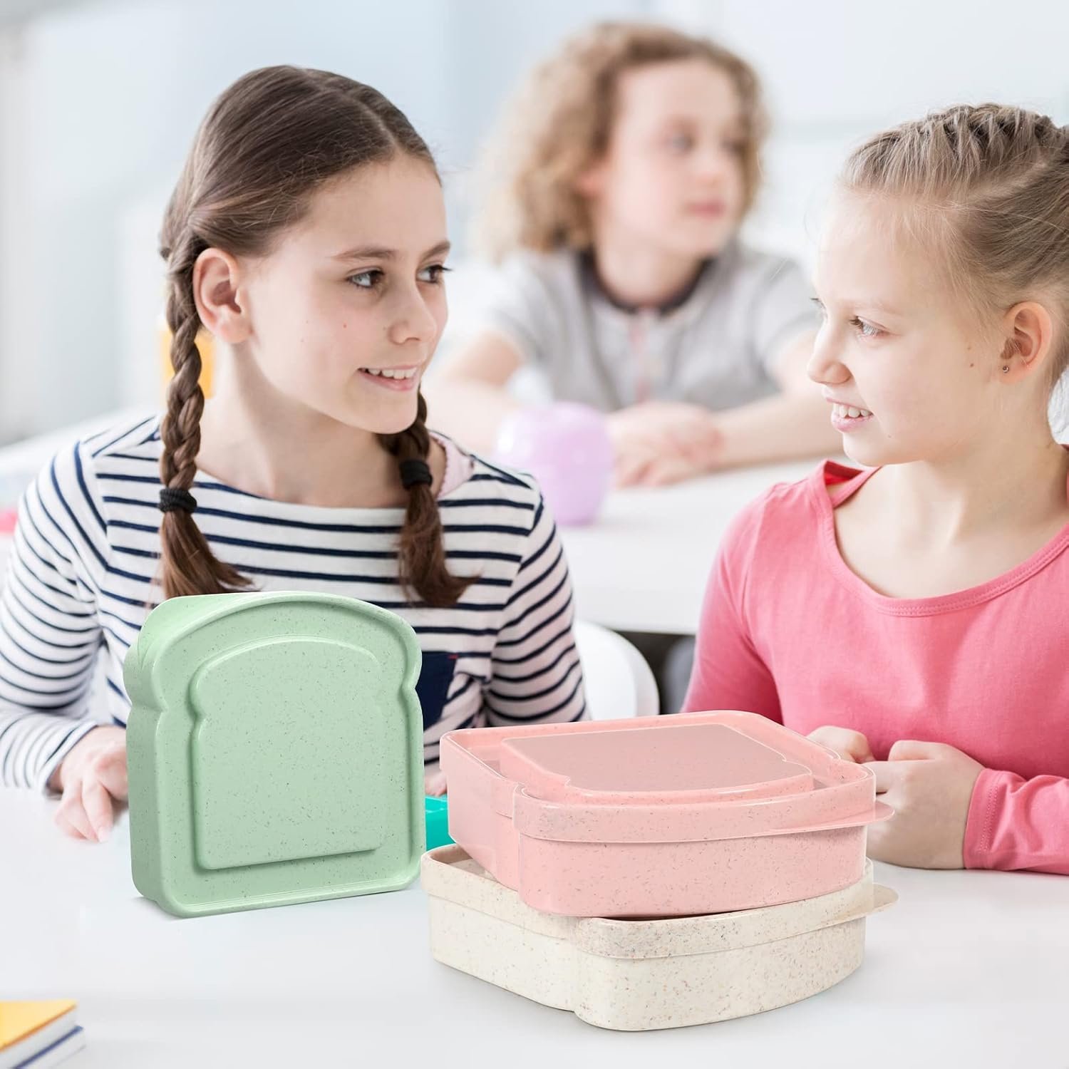 Großhandel Sandwich Box aus Kunststoff, 14 oz Toastform, Hersteller für individuelle Logos, lebensmittelsicher und spülmaschinenfest, 4 Stück Sandwichbehälter.