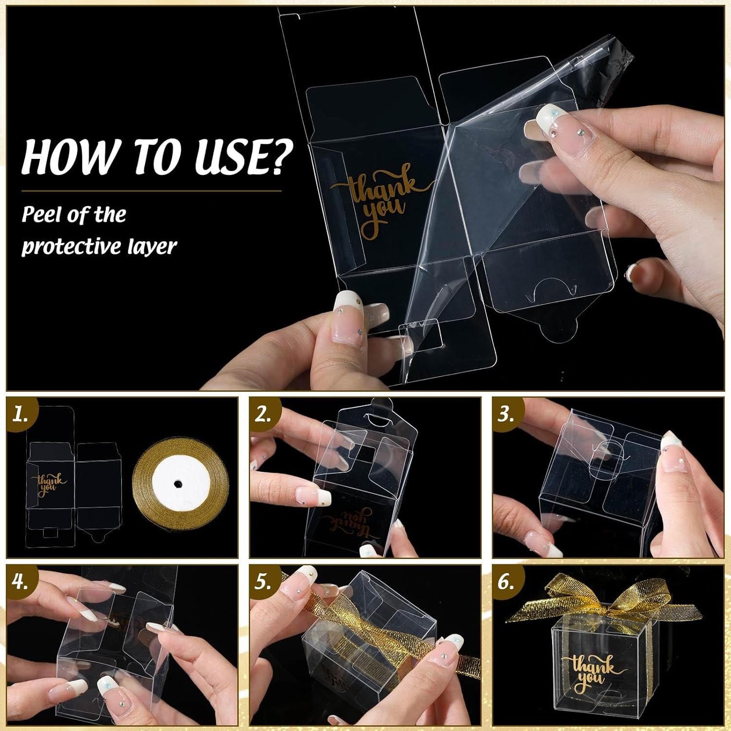 Großhandel klare Geschenkeboxen 200 Stück mit Deckel und Schleife, transparent für Partygeschenke (2 x 2 x 2 Zoll), individuell bedruckbar, von zuverlässigen Herstellern, perfekt für Bulk-Bestellungen von Leckereien und Süßigkeiten.