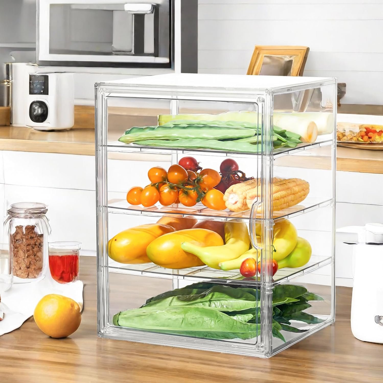 Großhandel 4-lagige verstellbare klare Brotdisplay-Vitrine für die Küchentheke mit magnetischer Tür, individuelles Logo auf Anfrage, ideal für Bäckereien, 15,5 x 11,4 x 9,8 Zoll, in 1 Packung erhältlich, vom Hersteller. Großhandel 4-lagige verstellbare klare Brotdisplay-Vitrine für die Küchentheke mit magnetischer Tür, individuelles Logo auf Anfrage, ideal für Bäckereien, 15,5 x 11,4 x 9,8 Zoll, in 1 Packung erhältlich, vom Hersteller.