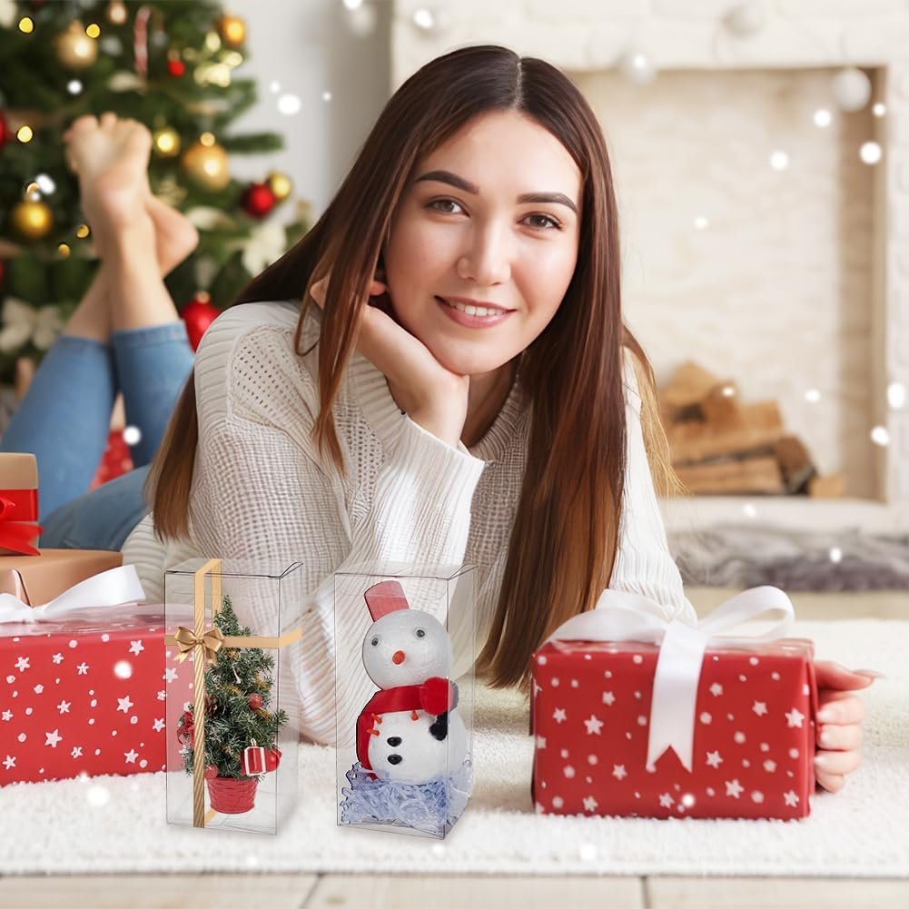 Großhandel 20 Stück 2,7x2,7x6,3 cm rechteckige Kunststoffboxen für die Verpackung von Hochzeitsgeschenken, Süßigkeiten und Cupcakes, OEM-Fabrik, individuelle Logooptionen verfügbar.