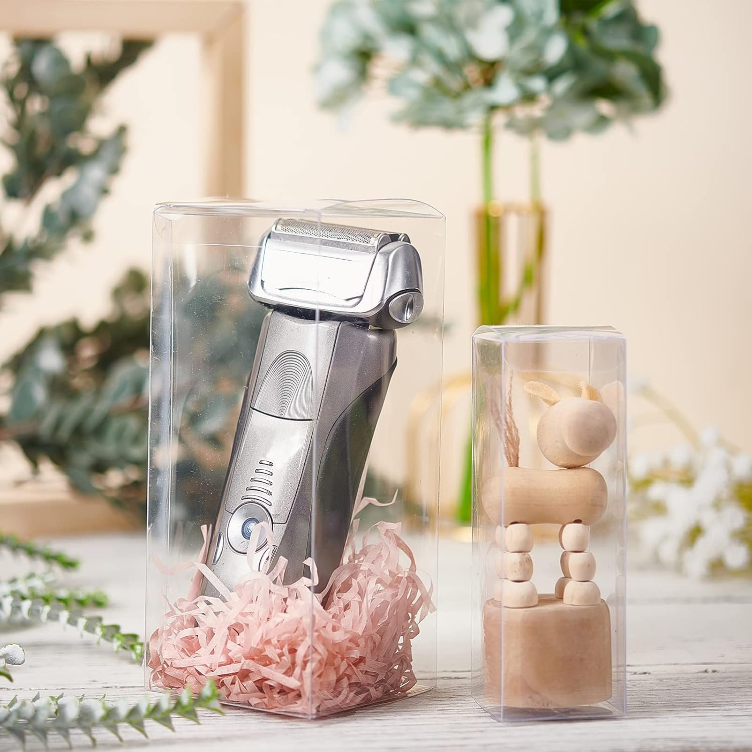 Großhandel 20 Stück 2,7x2,7x6,3 cm rechteckige Kunststoffboxen für die Verpackung von Hochzeitsgeschenken, Süßigkeiten und Cupcakes, OEM-Fabrik, individuelle Logooptionen verfügbar.