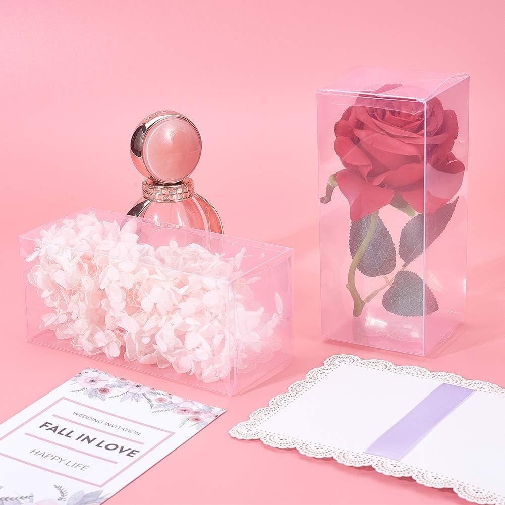 Großhandel 20 Stück 2,7x2,7x6,3 cm rechteckige Kunststoffboxen für die Verpackung von Hochzeitsgeschenken, Süßigkeiten und Cupcakes, OEM-Fabrik, individuelle Logooptionen verfügbar.