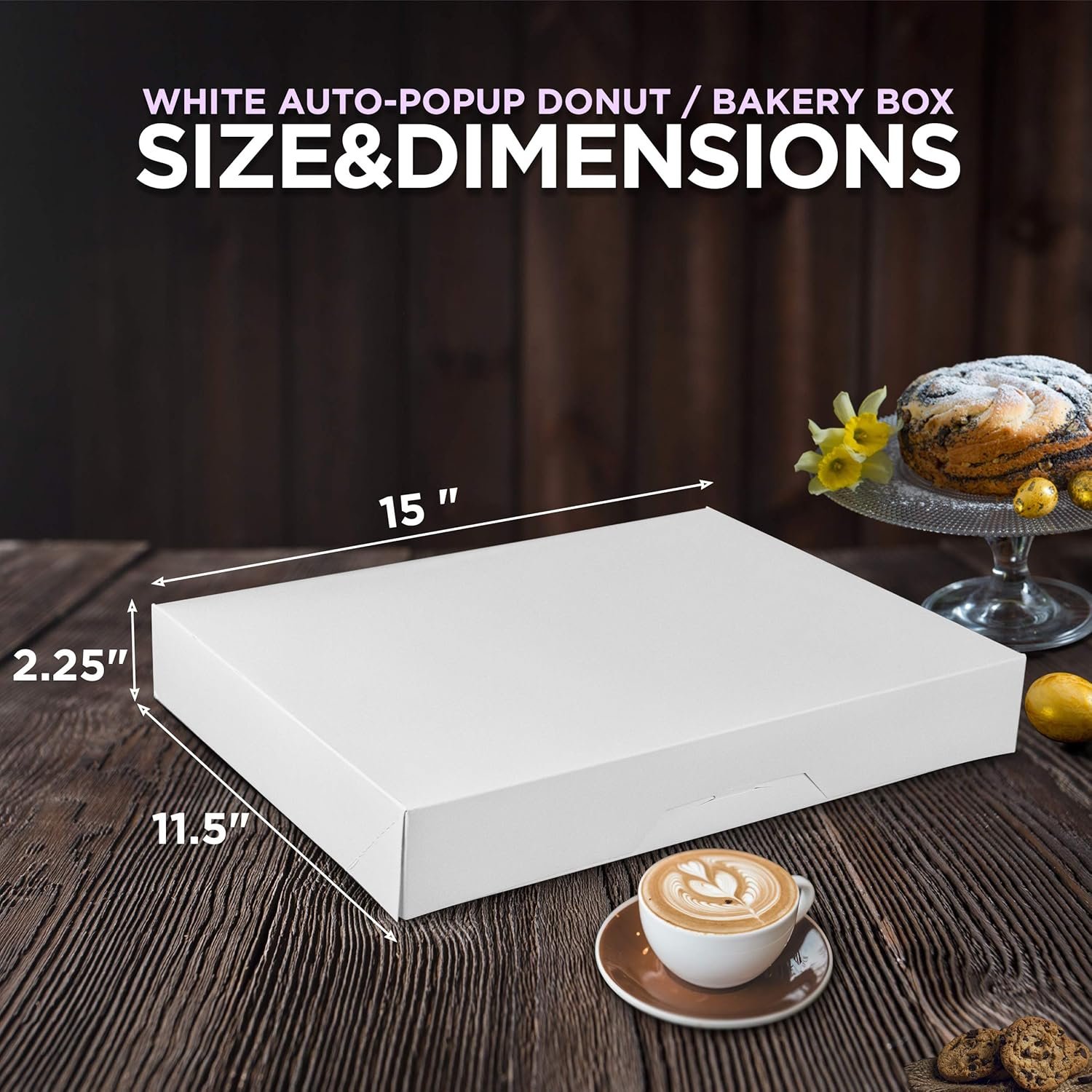 Großhandel 18 Pack 15x11,5x2,2'' weiße Bäckereibox - Individuelles Logo, geeignet für 12 Donuts, OEM Kartonverpackung für Geschenke und Backbehälter, Cookies, Brownies, Gebäck und Brotkisten. Großhandel 18 Pack 15x11,5x2,2'' weiße Bäckereibox - Individuelles Logo, geeignet für 12 Donuts, OEM Kartonverpackung für Geschenke und Backbehälter, Cookies, Brownies, Gebäck und Brotkisten.