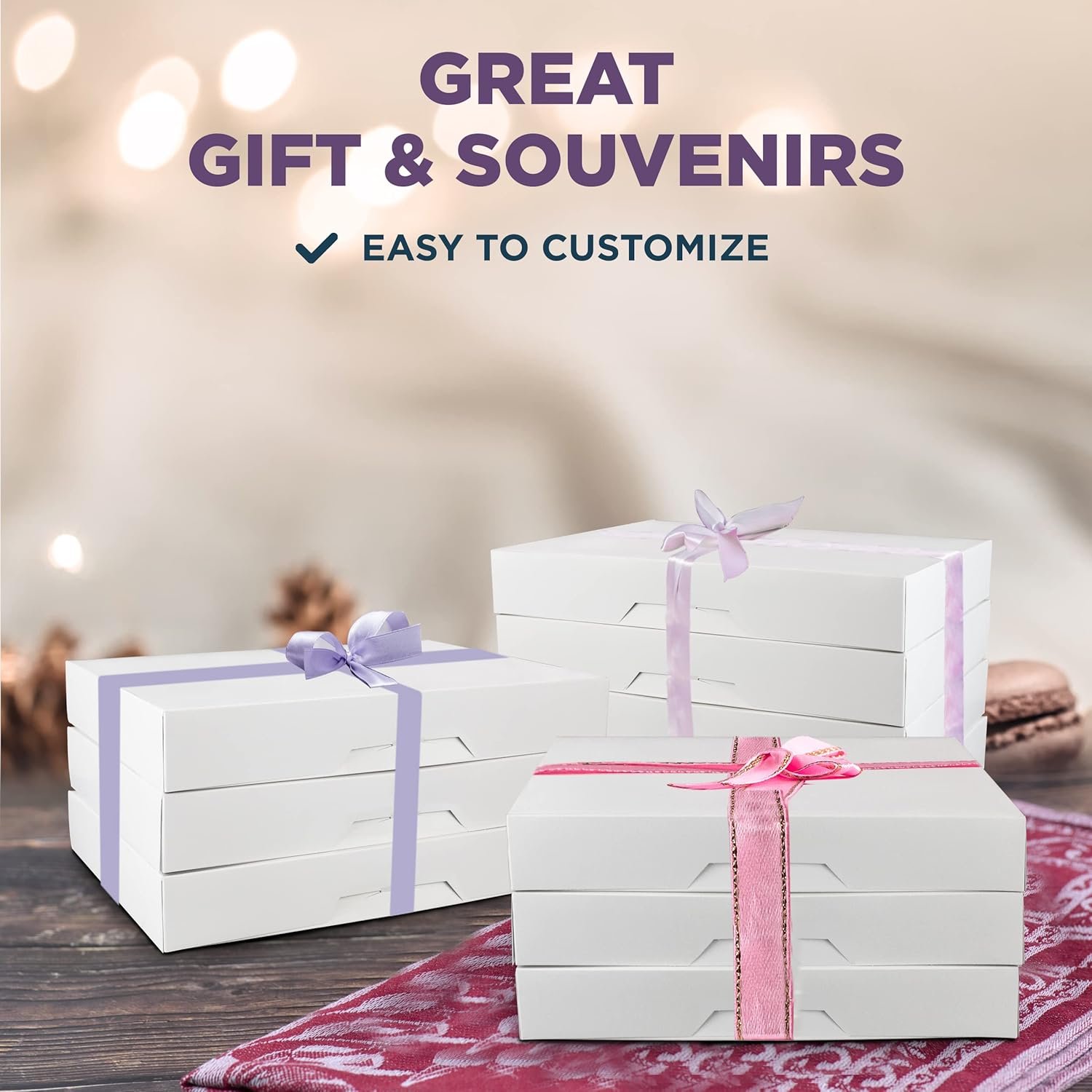 Großhandel 18 Pack 15x11,5x2,2'' weiße Bäckereibox - Individuelles Logo, geeignet für 12 Donuts, OEM Kartonverpackung für Geschenke und Backbehälter, Cookies, Brownies, Gebäck und Brotkisten. Großhandel 18 Pack 15x11,5x2,2'' weiße Bäckereibox - Individuelles Logo, geeignet für 12 Donuts, OEM Kartonverpackung für Geschenke und Backbehälter, Cookies, Brownies, Gebäck und Brotkisten.