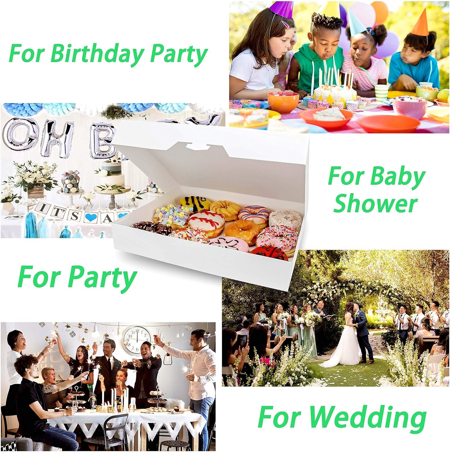 Großhandel 18 Pack 15x11,5x2,2'' weiße Bäckereibox - Individuelles Logo, geeignet für 12 Donuts, OEM Kartonverpackung für Geschenke und Backbehälter, Cookies, Brownies, Gebäck und Brotkisten. Großhandel 18 Pack 15x11,5x2,2'' weiße Bäckereibox - Individuelles Logo, geeignet für 12 Donuts, OEM Kartonverpackung für Geschenke und Backbehälter, Cookies, Brownies, Gebäck und Brotkisten.