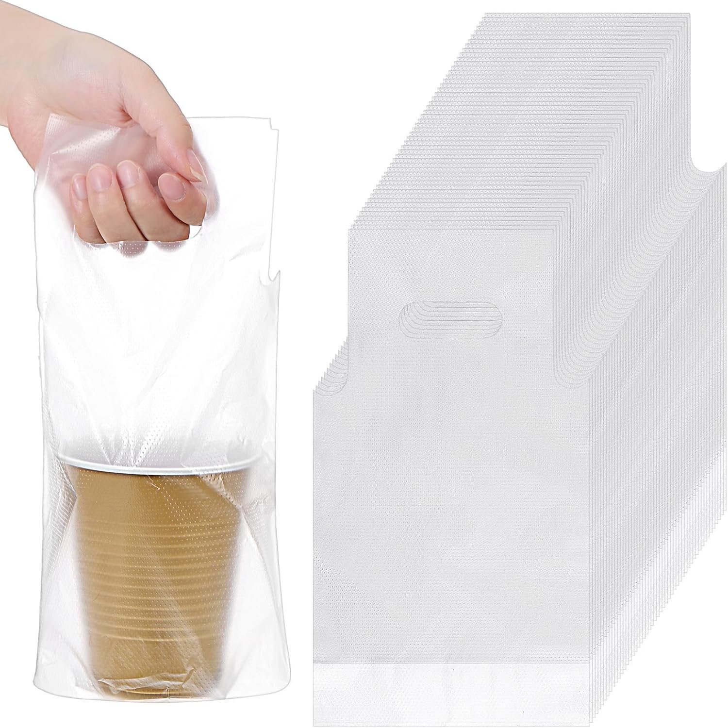 Großhandel 1000 Stück Getränketräger mit Griff, 6" L x 11" H, für Kaffee, Tee, Getränke und Säfte – Individuelles Logo verfügbar vom Hersteller.