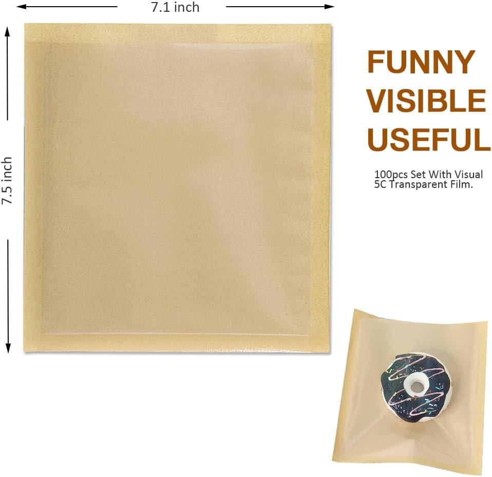 Großhandel 100 Pcs Papier-Sandwich- und Donut-Tüten mit Fenster, 7,1 x 7,5 Zoll, für Leckereien, Snacks und Kekse, OEM für individuelle Logos, Hersteller in Bulk.