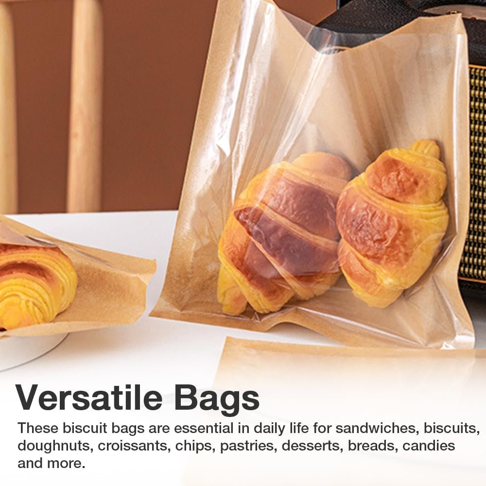Großhandel 100 Pcs Papier-Sandwich- und Donut-Tüten mit Fenster, 7,1 x 7,5 Zoll, für Leckereien, Snacks und Kekse, OEM für individuelle Logos, Hersteller in Bulk.