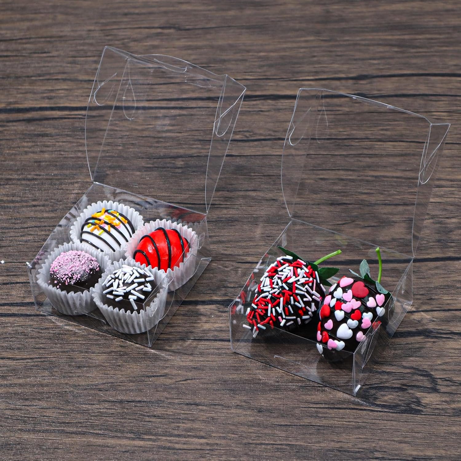 Großhandel 40 Stück 4x4x2 Zoll klare Backgeschenkbüchsen für Hochzeitspartys, individuell bedruckt mit Ihrem Logo - von einem zuverlässigen Hersteller in Bulk erhältlich. Großhandel 40 Stück 4x4x2 Zoll klare Backgeschenkbüchsen für Hochzeitspartys, individuell bedruckt mit Ihrem Logo - von einem zuverlässigen Hersteller in Bulk erhältlich.