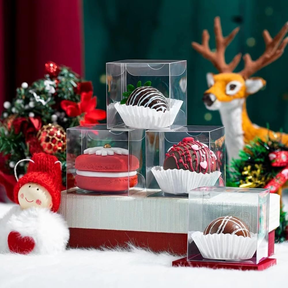 Großhandel Clear Hot Chocolate Bomb Boxen 50er Packung, 3x3x3 Zoll kleine Geschenkboxen für Cupcakes, Süßigkeiten, Geburtstags- und Hochzeitsfeiern, individuell bedruckbar mit eigenem Logo, vom Hersteller geliefert. Großhandel Clear Hot Chocolate Bomb Boxen 50er Packung, 3x3x3 Zoll kleine Geschenkboxen für Cupcakes, Süßigkeiten, Geburtstags- und Hochzeitsfeiern, individuell bedruckbar mit eigenem Logo, vom Hersteller geliefert.