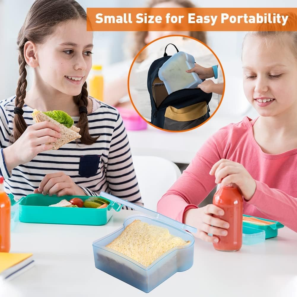 Großhandel 4PCS 20 Oz Sandwichbox im Toast-Design, Lebensmittelecht aus PP, OEM für Mikrowellenheizung und Tiefkühlung, Lebensmittelaufbewahrungsbehälter für die Mittagsvorbereitung