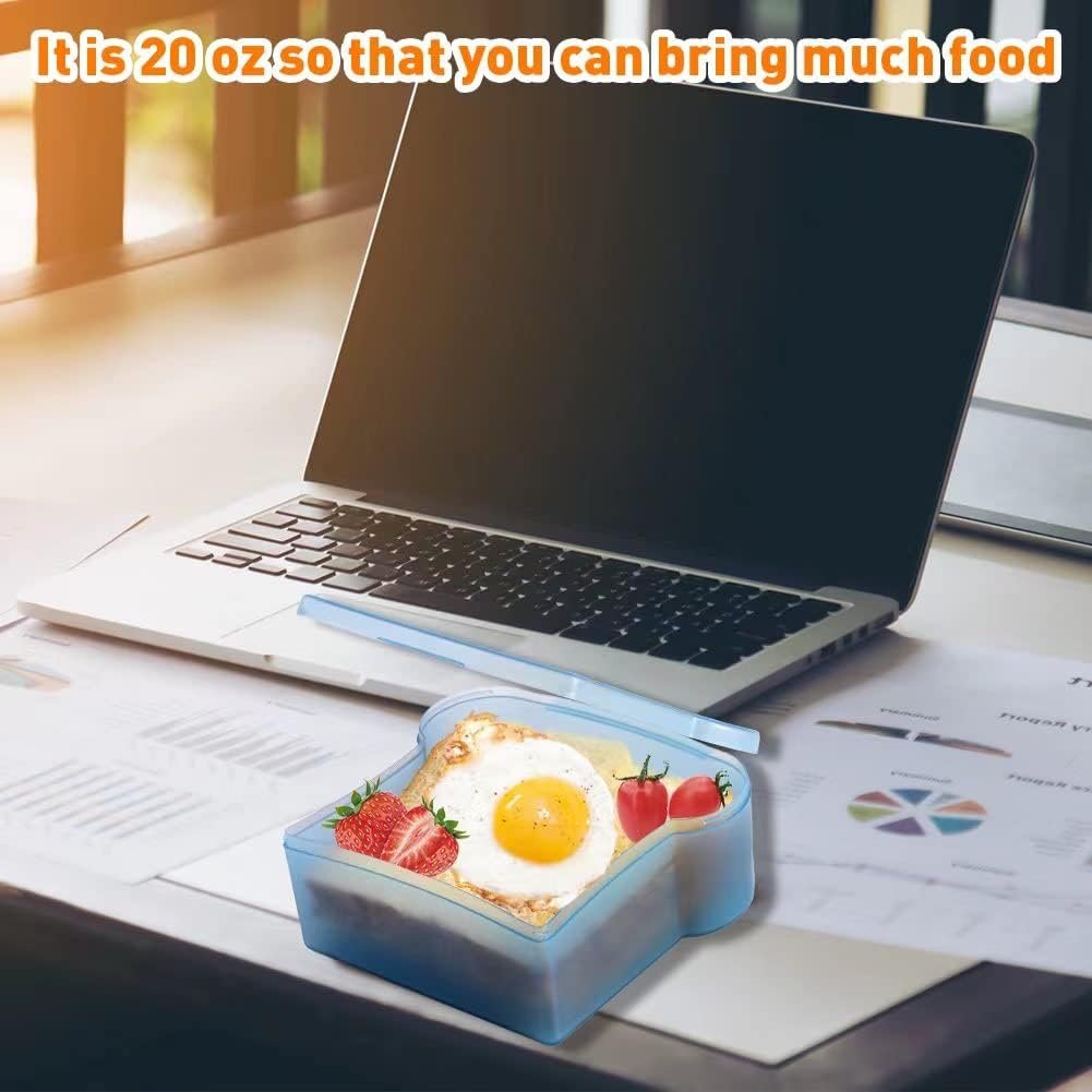 Großhandel 4PCS 20 Oz Sandwichbox im Toast-Design, Lebensmittelecht aus PP, OEM für Mikrowellenheizung und Tiefkühlung, Lebensmittelaufbewahrungsbehälter für die Mittagsvorbereitung