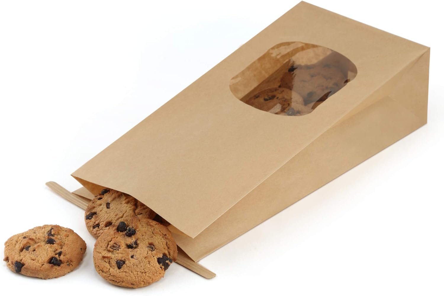 Großhandel Kraftpapiertaschen mit Fenster 50 Stück 4,5x2,36x9,6 Zoll, geeignet für Bakery, Cookies, Kaffeebohnen, Partygeschenke und Snacks, individuelles Logo, Hersteller für Bulk-Lieferungen.