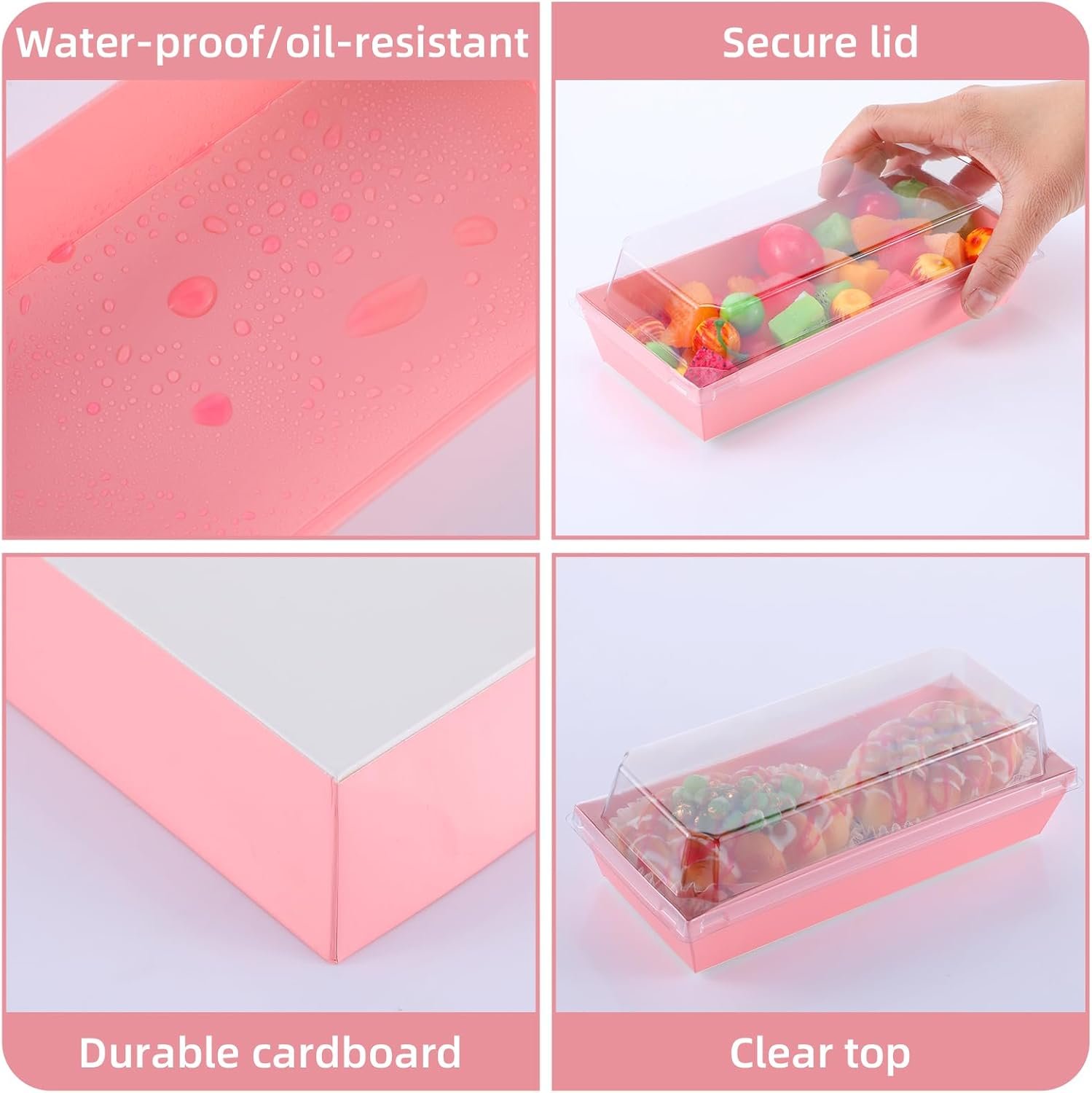 Großhandel Kleine Papier-Charcuterie-Boxen mit klaren Deckeln, individuelle Logo-Optionen für Desserts, Kekse, Sandwiches, Gebäck, Erdbeeren und Cupcakes in Bulk. Großhandel Kleine Papier-Charcuterie-Boxen mit klaren Deckeln, individuelle Logo-Optionen für Desserts, Kekse, Sandwiches, Gebäck, Erdbeeren und Cupcakes in Bulk.