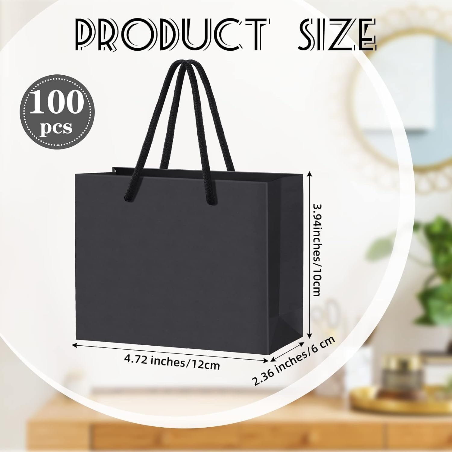 Großhandel von 100 Stück dicken schwarzen Mini-Geschenktüten mit Griffen, 3,9 x 4,7 x 2,4 Zoll kleine Papiertüten für kleine Unternehmen, Hochzeiten, Partys, individuelles Logo und OEM. Großhandel von 100 Stück dicken schwarzen Mini-Geschenktüten mit Griffen, 3,9 x 4,7 x 2,4 Zoll kleine Papiertüten für kleine Unternehmen, Hochzeiten, Partys, individuelles Logo und OEM.