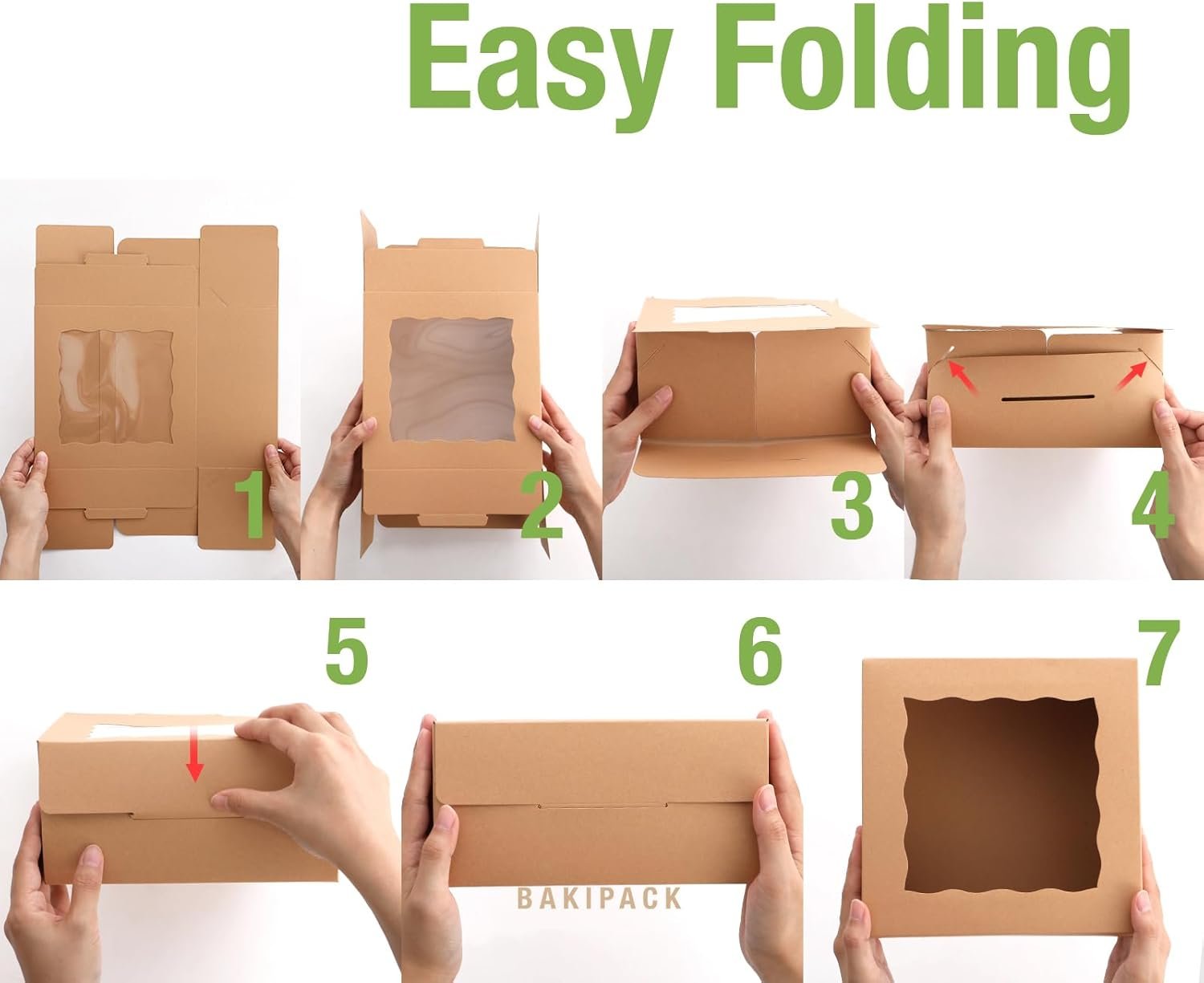 Großhandel 25 Kraft Bakery Boxes mit Fenster, 8x8x4 Zoll Kuchenboxen für Gebäck, Muffins, Cookies, OEM Behandlung, individuelles Logo Großhandel 25 Kraft Bakery Boxes mit Fenster, 8x8x4 Zoll Kuchenboxen für Gebäck, Muffins, Cookies, OEM Behandlung, individuelles Logo