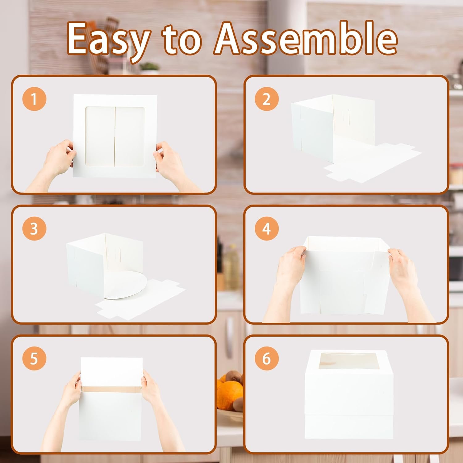 Großhandel hochwertige mehrschichtige Kuchenboxen 10 Stück 10x10x8 Zoll mit Fenster, individuell gestaltbare Kuchenboards für Geburtstag, Hochzeit und Erntedankfest, Hersteller von zuverlässigen Verpackungslösungen.