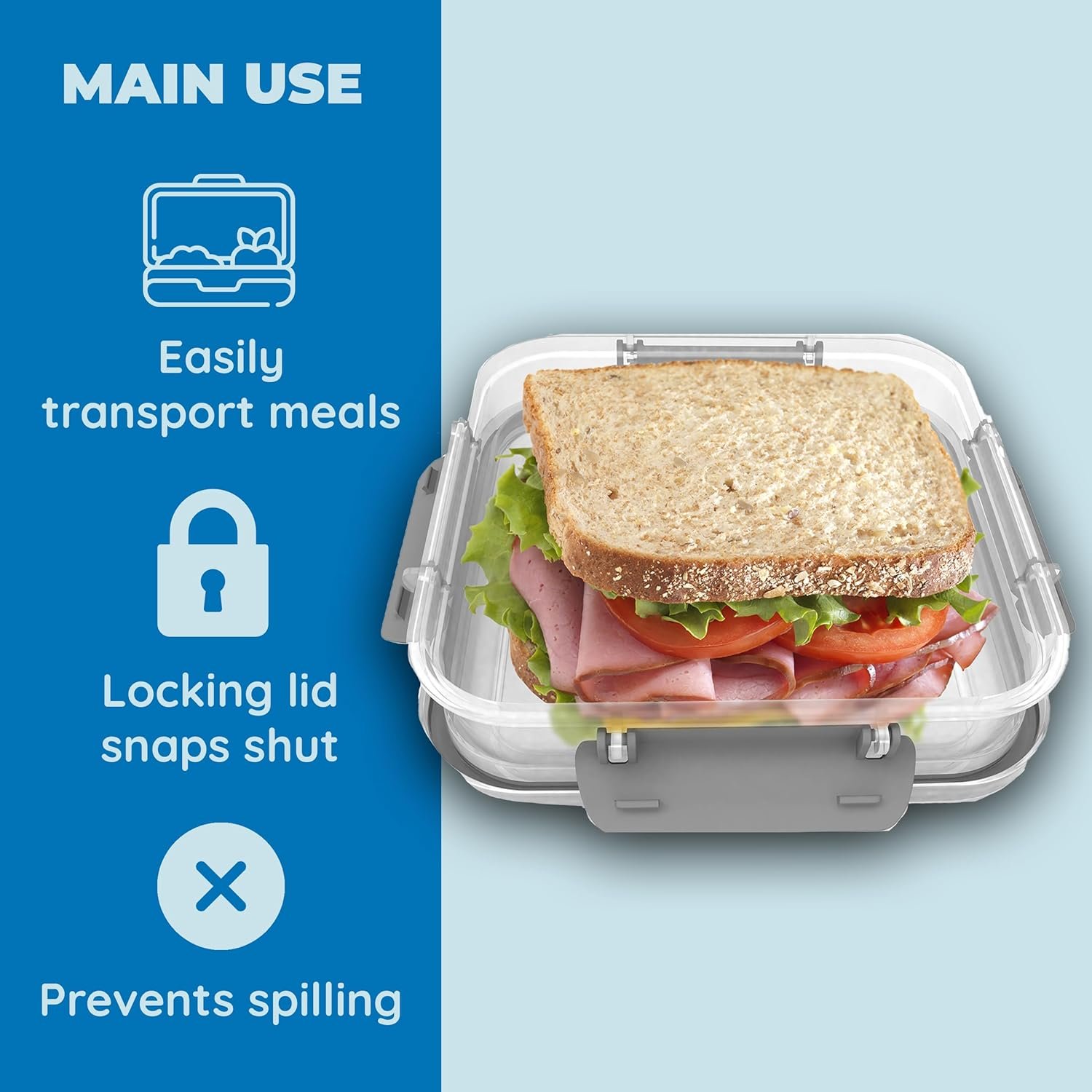 Großhandel BPA-freier Sandwich-Container: Wiederverwendbarer 2er-Pack mit auslaufsicherem Deckel für individuelle Logos und direkt vom Hersteller.