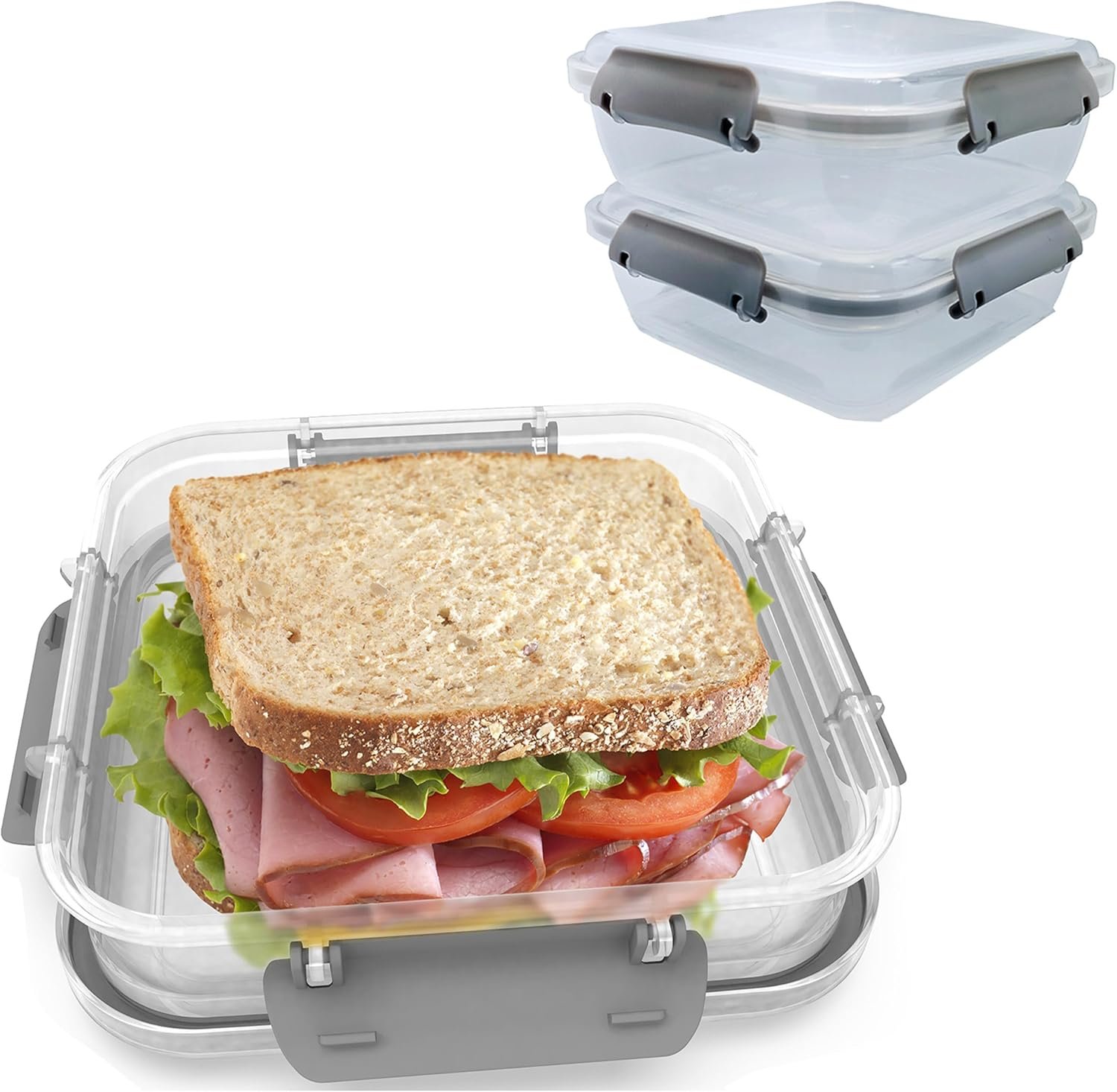 Großhandel BPA-freier Sandwich-Container: Wiederverwendbarer 2er-Pack mit auslaufsicherem Deckel für individuelle Logos und direkt vom Hersteller.