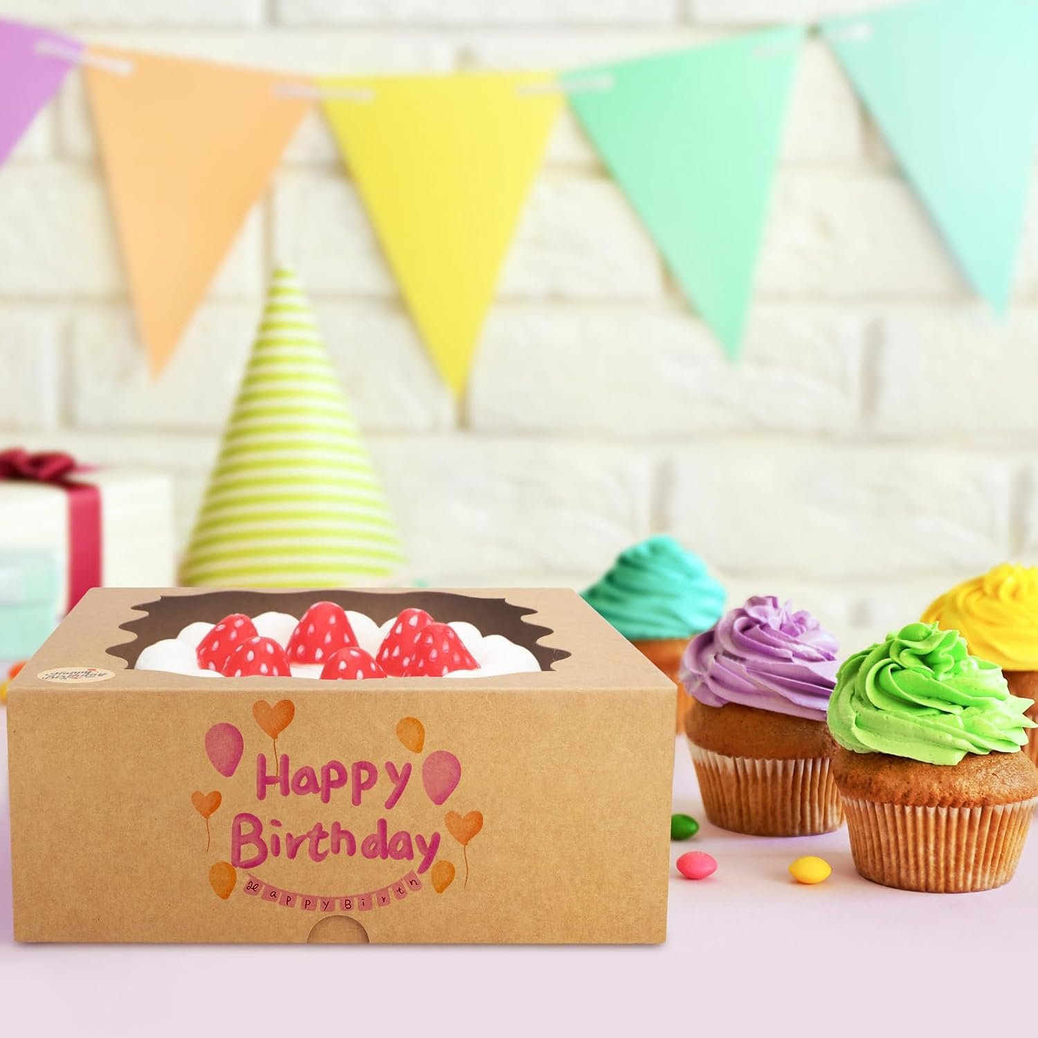 Großhandel 10x10x5-Zoll Kuchenboxen mit Fenster aus braunem Karton für Torten, Kekse, Gebäck, Pralinen, Geburtstagsparty, Hochzeit - Individuelles Logo - OEM Hersteller 25 Stück Großhandel 10x10x5-Zoll Kuchenboxen mit Fenster aus braunem Karton für Torten, Kekse, Gebäck, Pralinen, Geburtstagsparty, Hochzeit - Individuelles Logo - OEM Hersteller 25 Stück