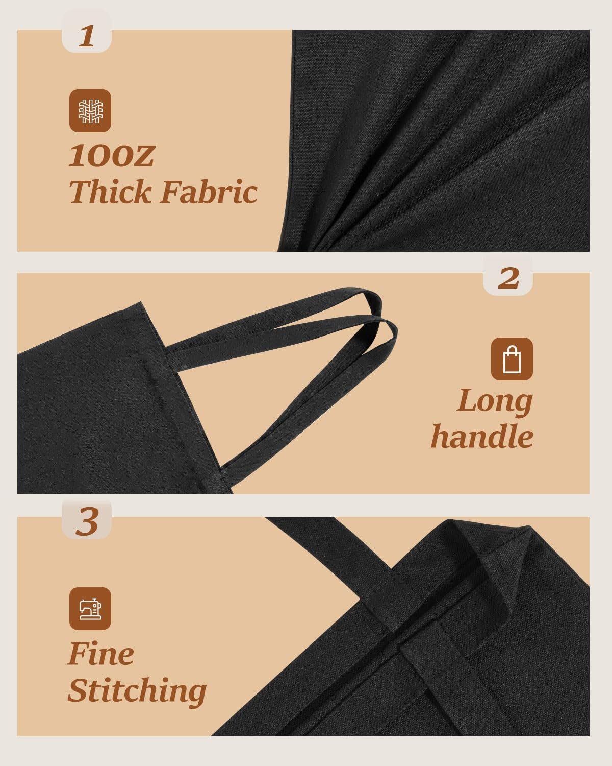 Großhandel 13x15 Zoll Canvas Tote Bags für DIY-Projekte, 10oz waschbares Material mit individuellem Logo für die Eigenmarke