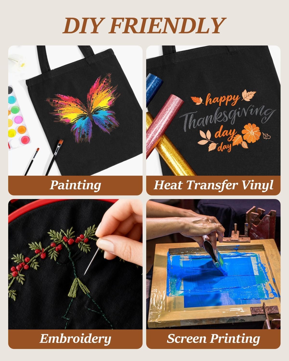 Großhandel 13x15 Zoll Canvas Tote Bags für DIY-Projekte, 10oz waschbares Material mit individuellem Logo für die Eigenmarke