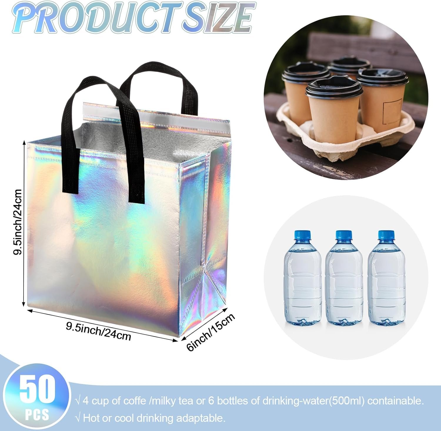 100 Stück Thermoisolierte Holografische Tüten Großhandel für Lebensmittelzustellung, Individuelles Logo für heiße und kalte Speisen wie Pizza, Meeresfrüchte, Kaffee, Milch im Bulk für Gastronomie und Catering. OEM Hersteller von strapazierfähigen Take-Away-Taschen. 100 Stück Thermoisolierte Holografische Tüten Großhandel für Lebensmittelzustellung, Individuelles Logo für heiße und kalte Speisen wie Pizza, Meeresfrüchte, Kaffee, Milch im Bulk für Gastronomie und Catering. OEM Hersteller von strapazierfähigen Take-Away-Taschen.