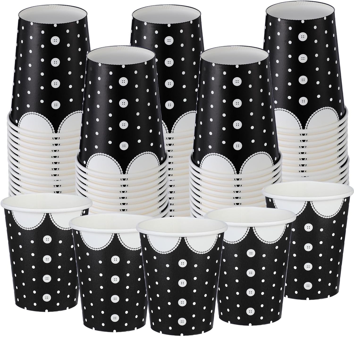 Großhandel 150 Pcs Gothic Papierbecher 9 oz mit Dress-Muster für Gothische Geburtstagsfeiern, OEM Hersteller für Halloween Partyszubehör und Dekorationen