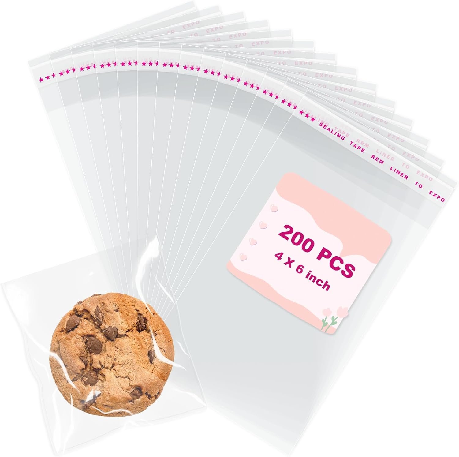 Großhandel 200 Stück Klar Cellophan Beutel 4x6 Zoll, Selbstklebende Verpackungsbeutel für Cookies, Geschenke, Süßigkeiten, Partytüten, Individuelles Logo, Hersteller von Plastikhüllen