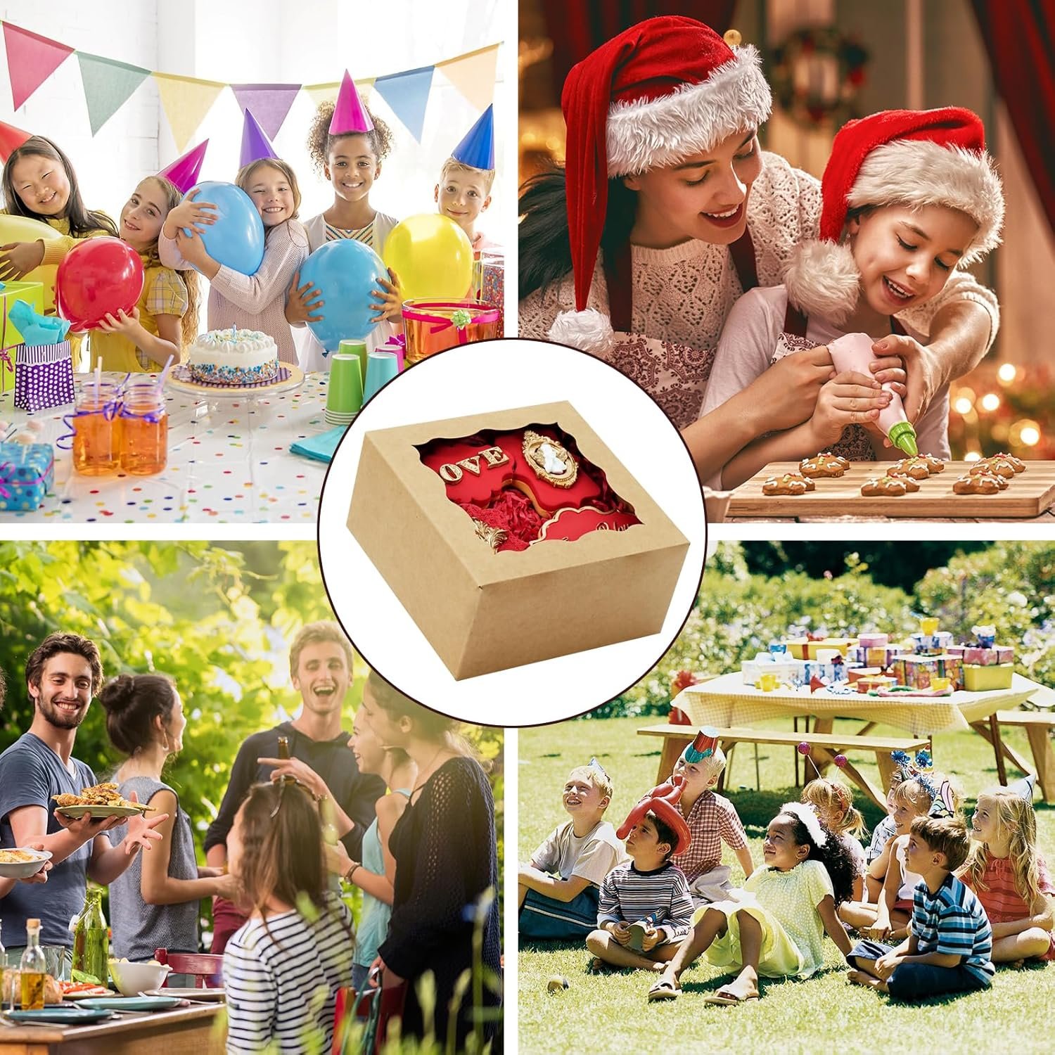 Großhandel 50 Pack Cookie Boxes 6x6x3 Zoll mit Fenster, ideal für Desserts, als Werbebox für individuelle Logos, produziert von einem erfahrenen Hersteller für Macarons und Mini-Kuchen. Großhandel 50 Pack Cookie Boxes 6x6x3 Zoll mit Fenster, ideal für Desserts, als Werbebox für individuelle Logos, produziert von einem erfahrenen Hersteller für Macarons und Mini-Kuchen.