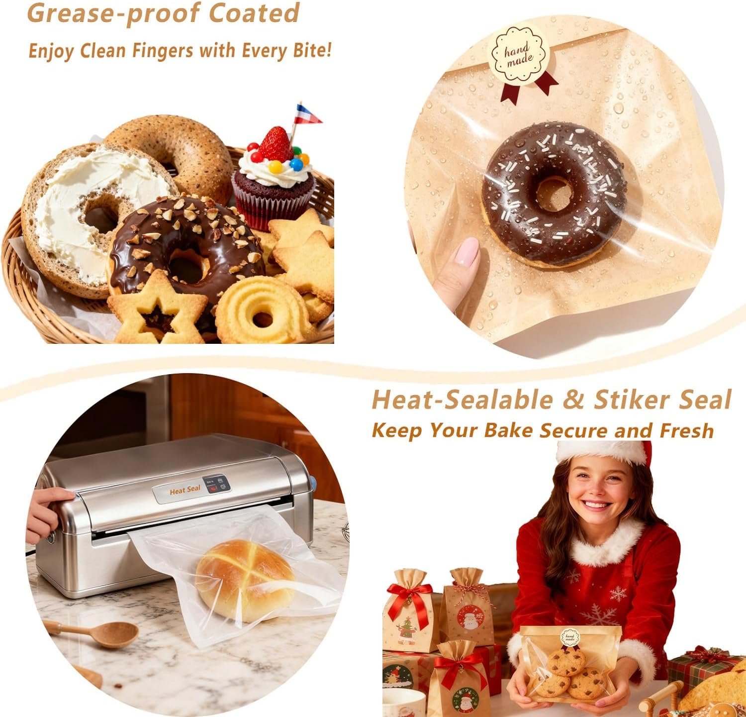 Großhandel Cookie Bags mit Fenster für Bäckereien, 100 Stück 7.1x7.5