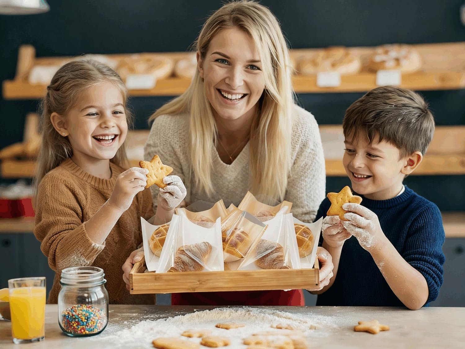 Großhandel Cookie Bags mit Fenster für Bäckereien, 100 Stück 7.1x7.5