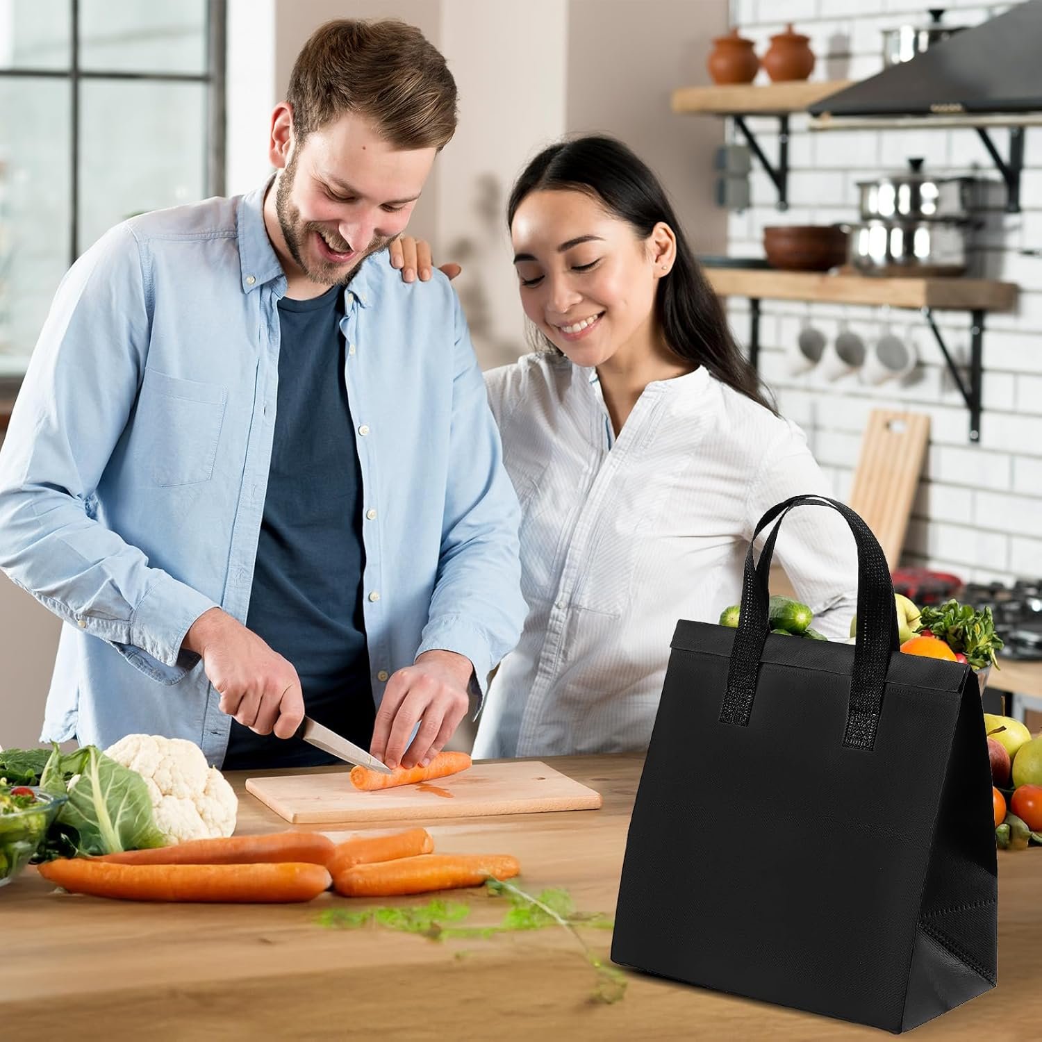 Großhandel 50 Stück isolierte Take-Away-Taschen, Thermoisolierte Lebensmittelbeutel für Kaffee, Milchtee und frische Meeresfrüchte, geeignet für Restaurant, Einzelhandel oder Picknick/BBQ, OEM verfügbar, Hersteller für warme und kalte Speisen.