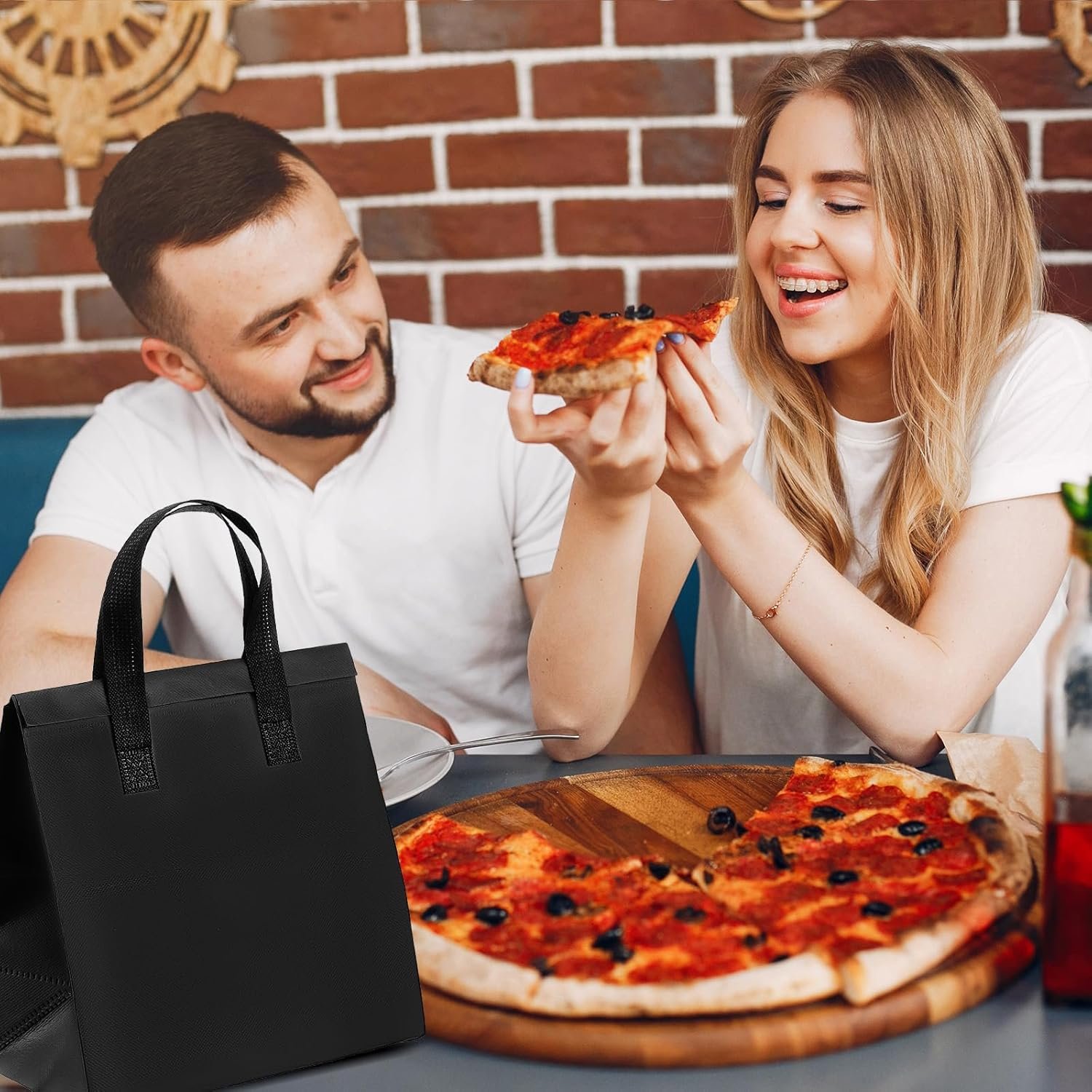 Großhandel 50 Stück isolierte Take-Away-Taschen, Thermoisolierte Lebensmittelbeutel für Kaffee, Milchtee und frische Meeresfrüchte, geeignet für Restaurant, Einzelhandel oder Picknick/BBQ, OEM verfügbar, Hersteller für warme und kalte Speisen.