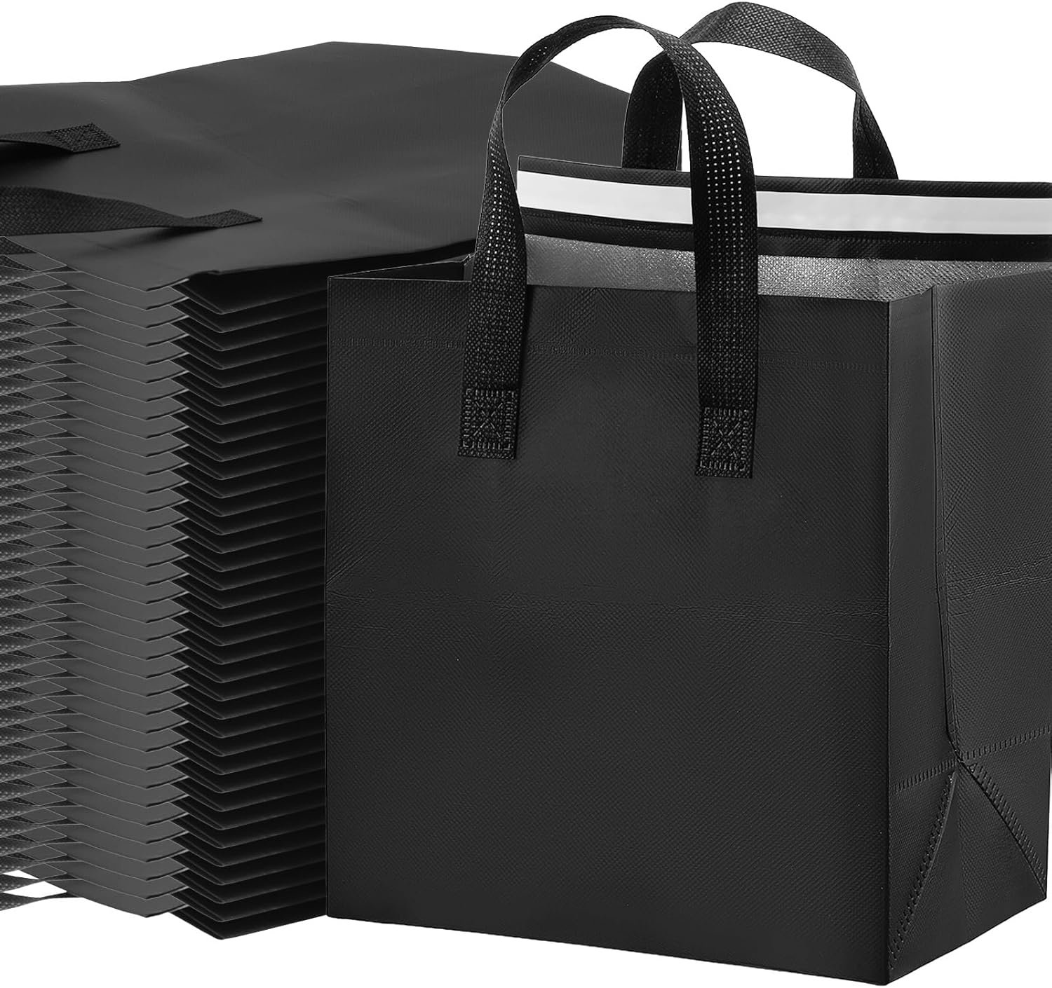 Großhandel 50 Stück isolierte Take-Away-Taschen, Thermoisolierte Lebensmittelbeutel für Kaffee, Milchtee und frische Meeresfrüchte, geeignet für Restaurant, Einzelhandel oder Picknick/BBQ, OEM verfügbar, Hersteller für warme und kalte Speisen.