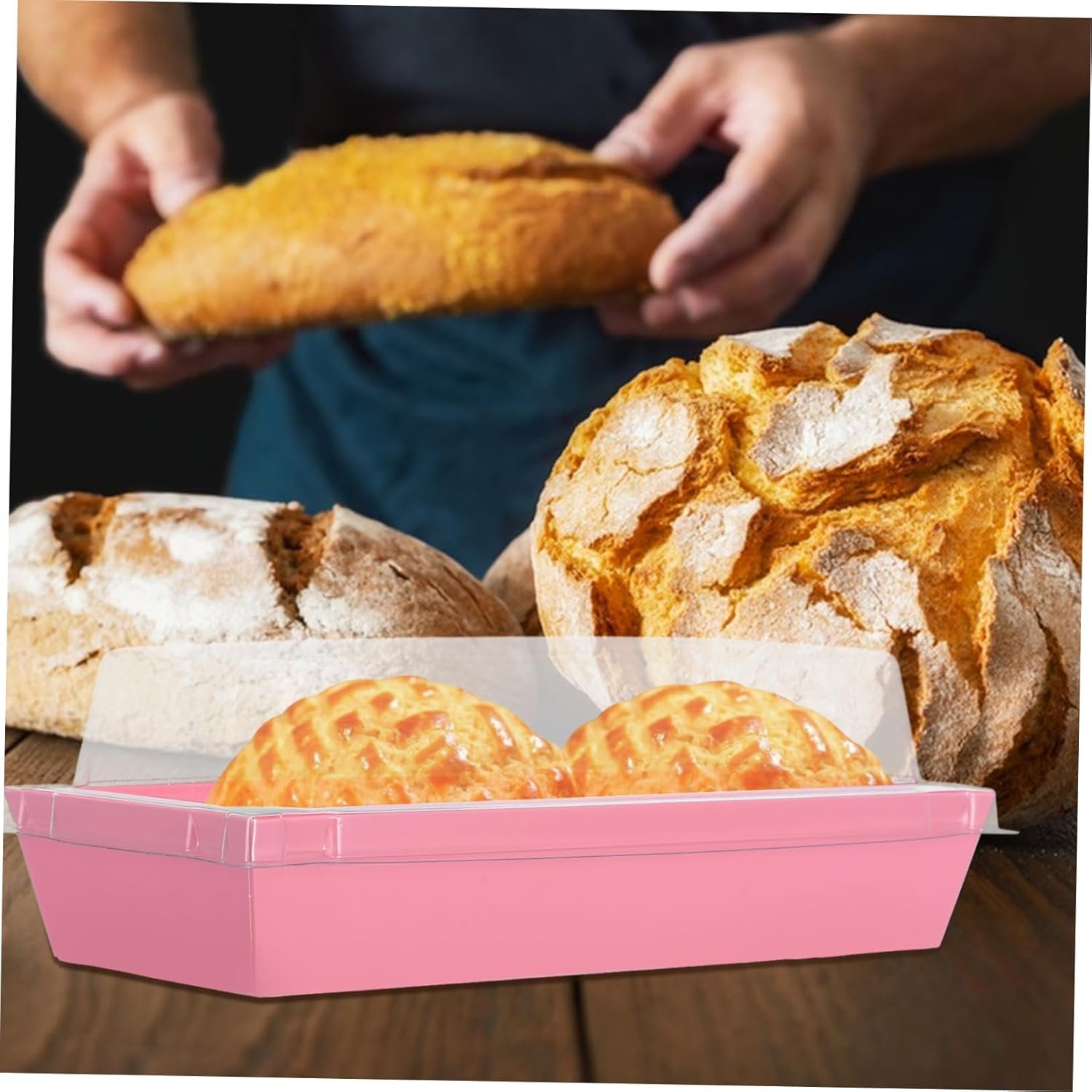 Großhandel 50 Stück rechteckige Deckel für Bäckereiboxen hitzebeständige Konditorei-Behälter für Sandwiches, Sushi und Desserts – Individuelles Logo für vielseitige Lebensmittelaufbewahrung bei Veranstaltungen und im Alltag – Hersteller für Großmenge-Bestellungen