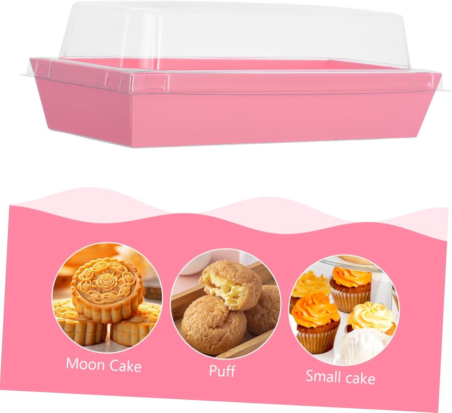 Großhandel 50 Stück rechteckige Deckel für Bäckereiboxen hitzebeständige Konditorei-Behälter für Sandwiches, Sushi und Desserts – Individuelles Logo für vielseitige Lebensmittelaufbewahrung bei Veranstaltungen und im Alltag – Hersteller für Großmenge-Bestellungen