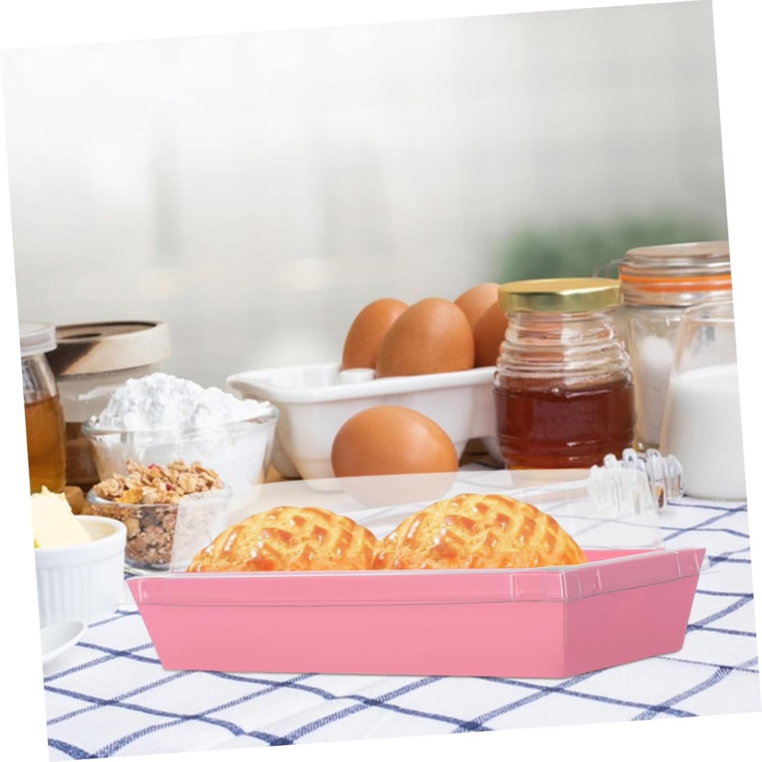 Großhandel 50 Stück rechteckige Deckel für Bäckereiboxen hitzebeständige Konditorei-Behälter für Sandwiches, Sushi und Desserts – Individuelles Logo für vielseitige Lebensmittelaufbewahrung bei Veranstaltungen und im Alltag – Hersteller für Großmenge-Bestellungen